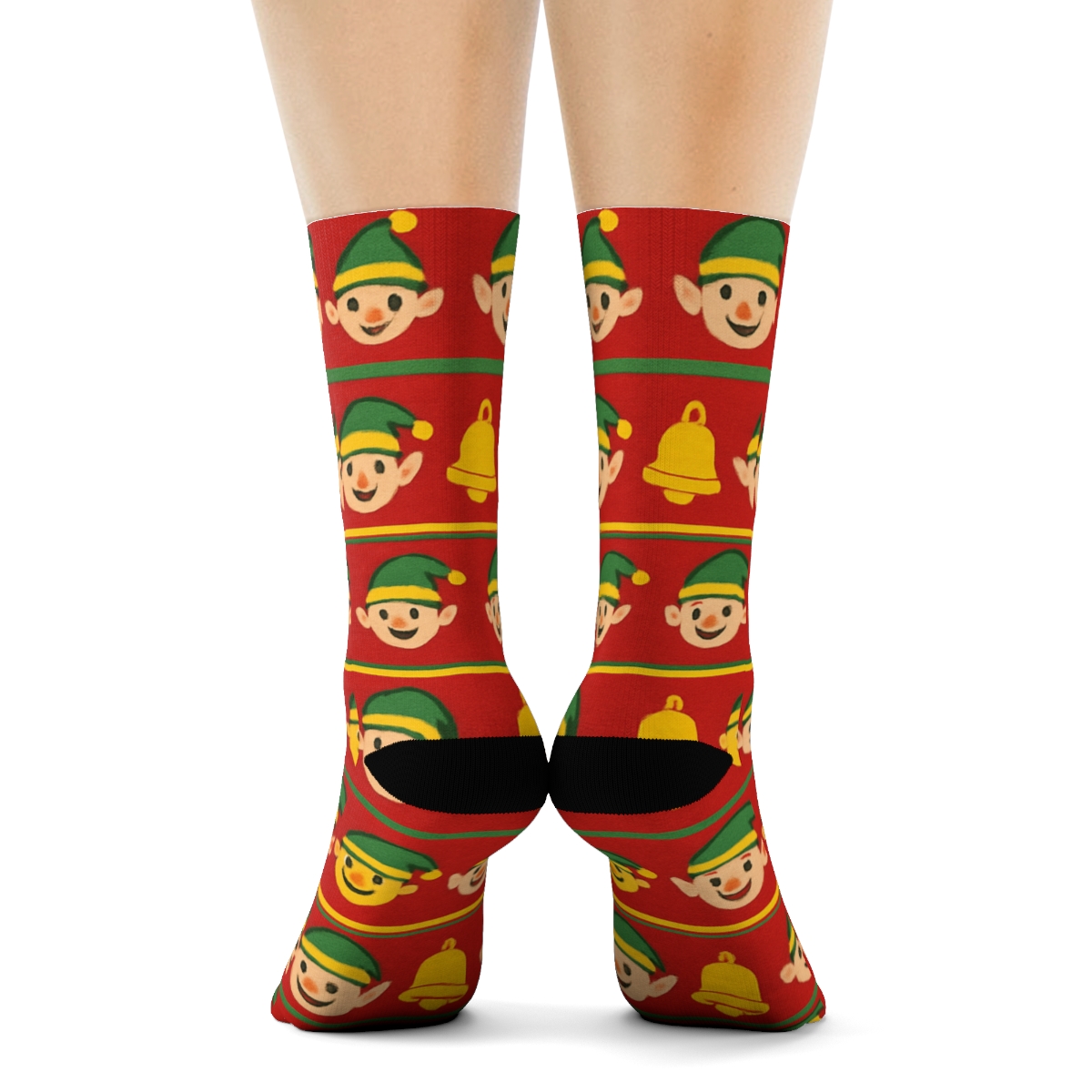 Playful Elf Stripe Progression stylish athletic crew socks