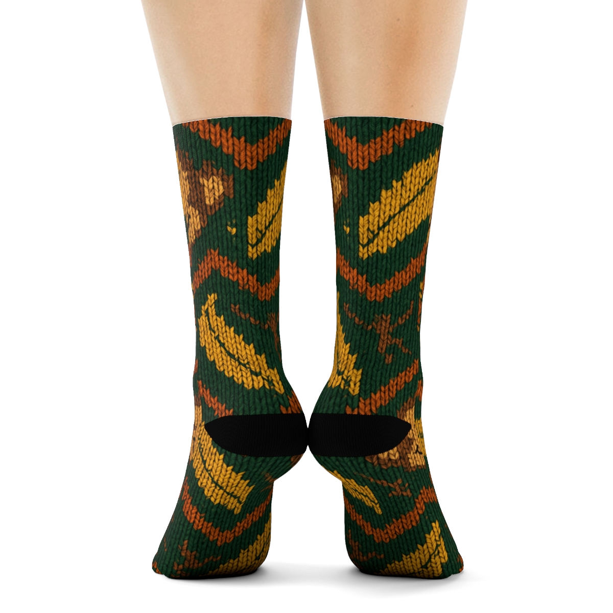 Monkey Knit Illusion Chevron Party trendy patterned crew socks