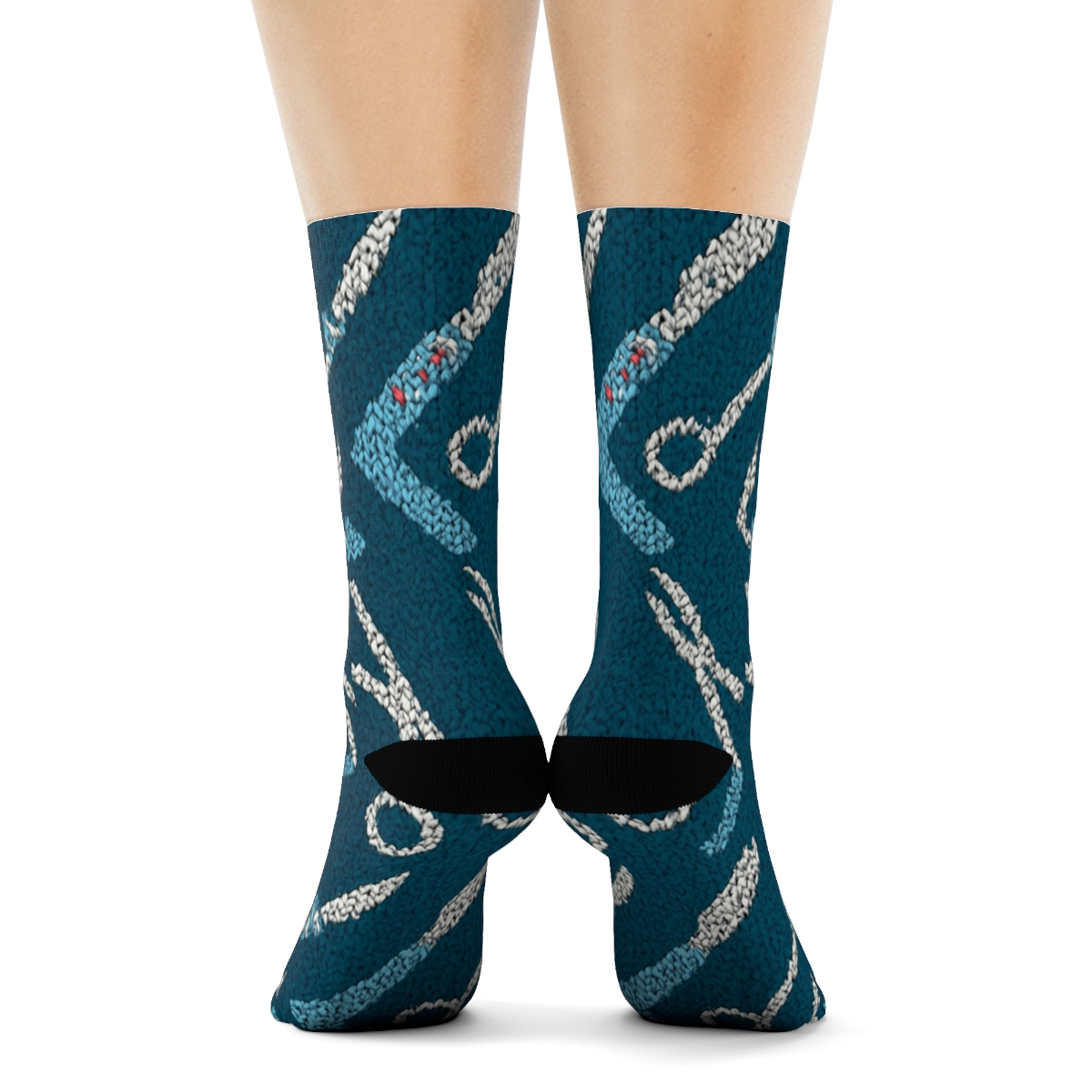 Surgeon-Grade Scalpel Chevron Knit unique graphic crew socks