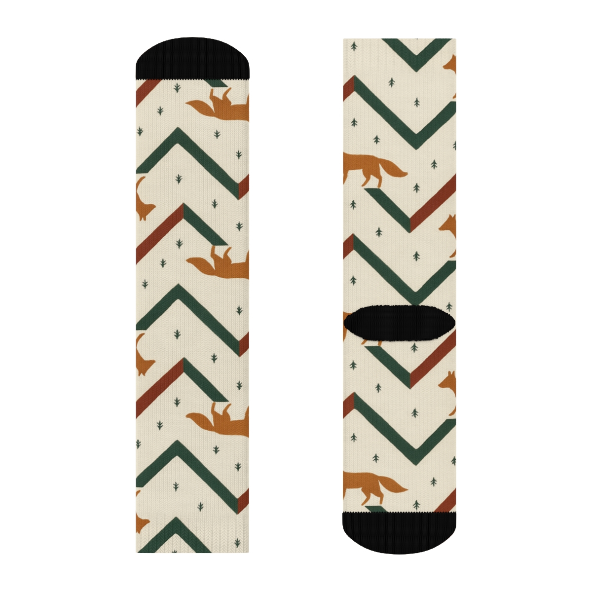Nordic Fox Chevron soft everyday crew socks