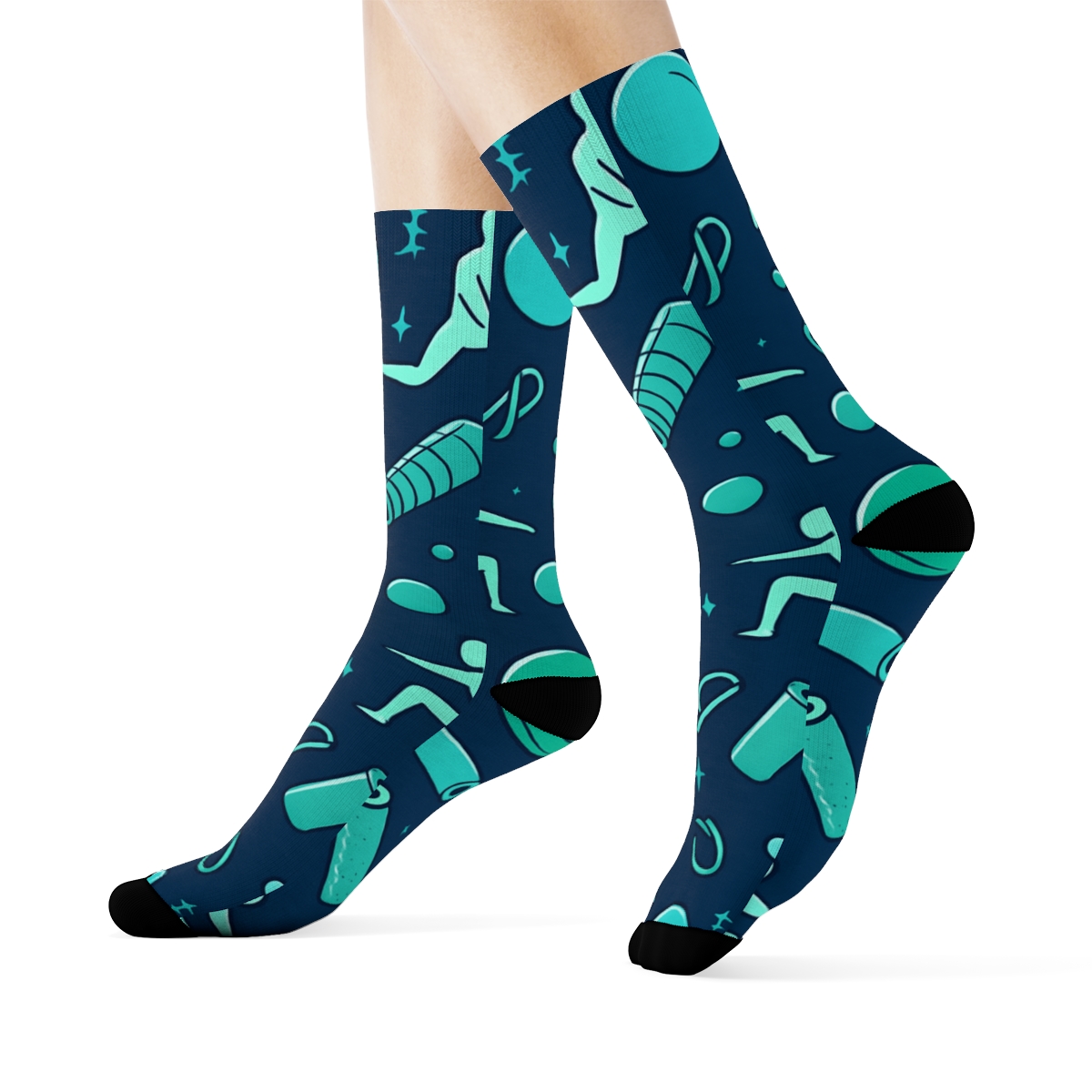 Physical Therapist Wellness Constellation Pattern trendy patterned crew socks