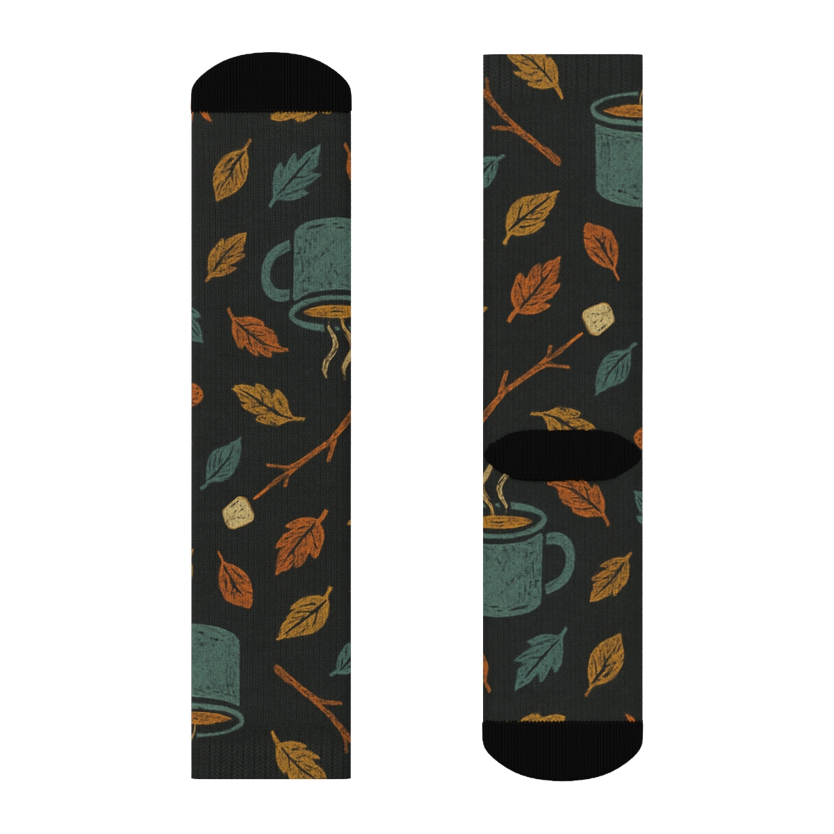 Campfire Nights Scatter On Charcoal custom crew socks