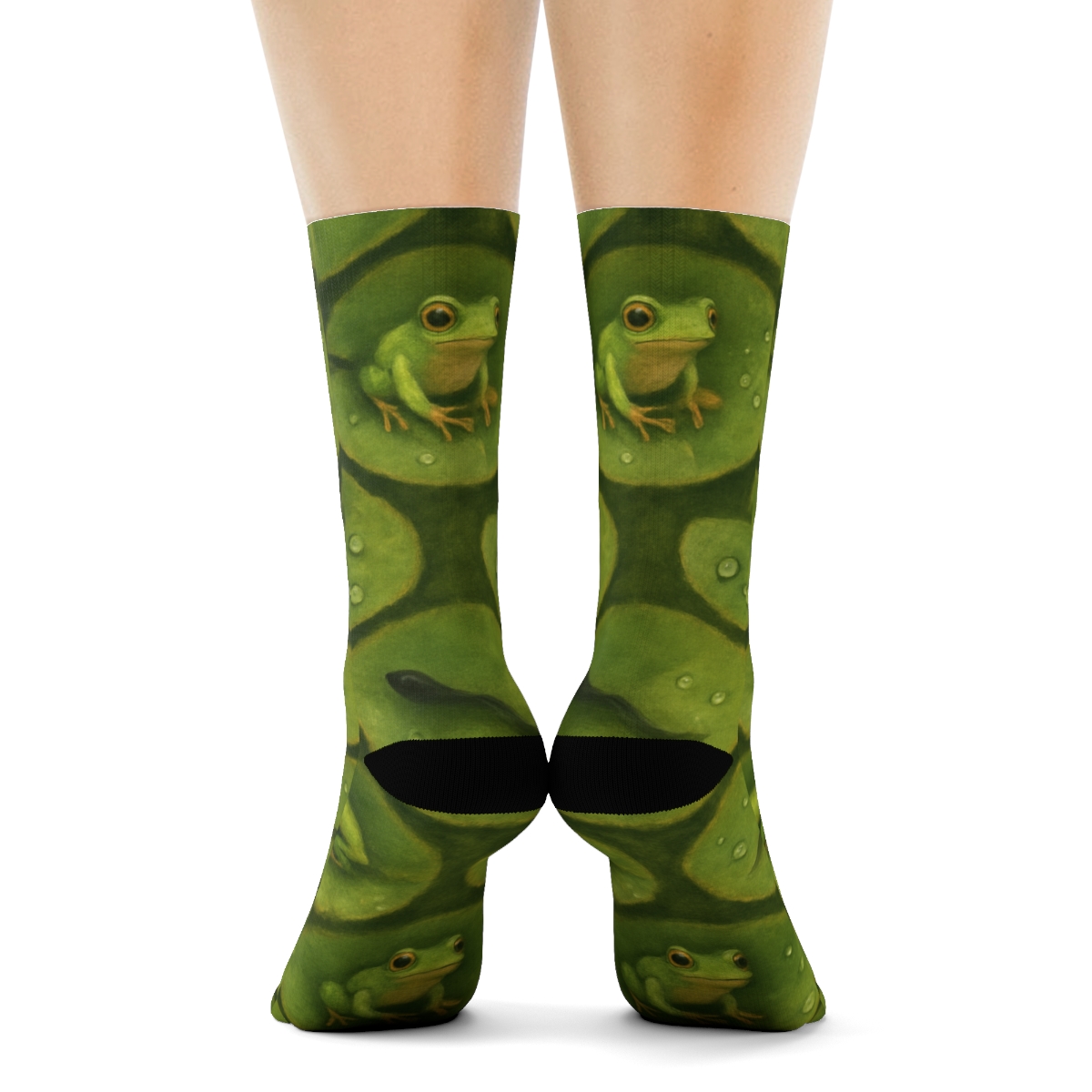 Lily Pad Lattice On Moss stylish athletic crew socks