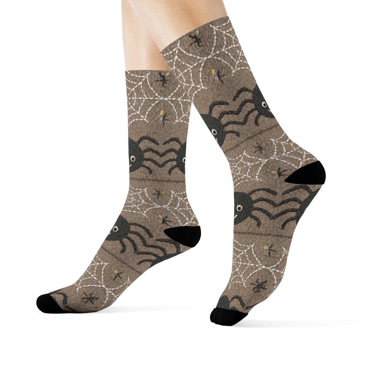 Knitted Web Fairisle Spider Parade personalized crew socks