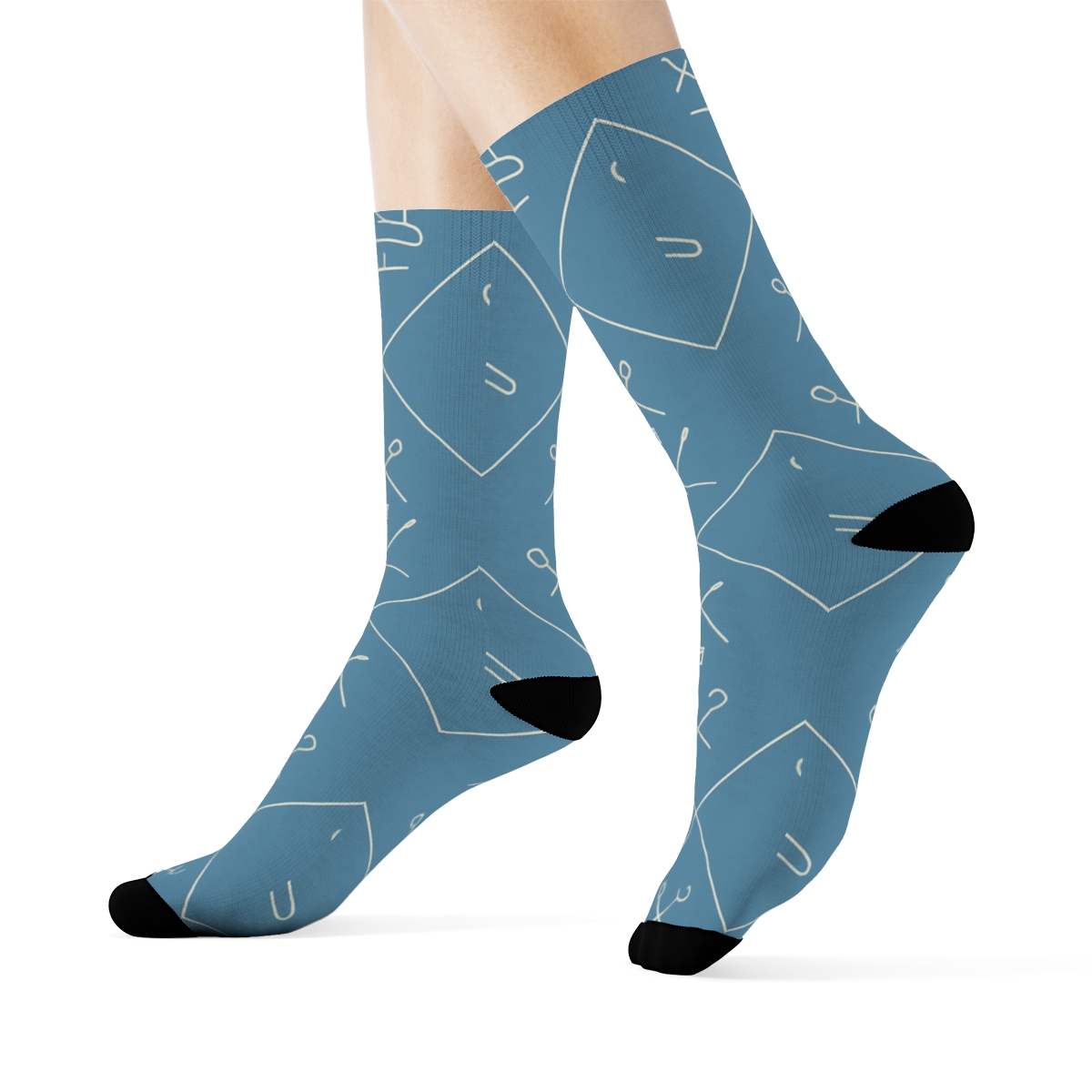 Dental Chair Lattice With Dentist Tools Inlay personalized crew socksDental Chair Lattice with Dentist Tools Inlay Crew Socks - Image 3