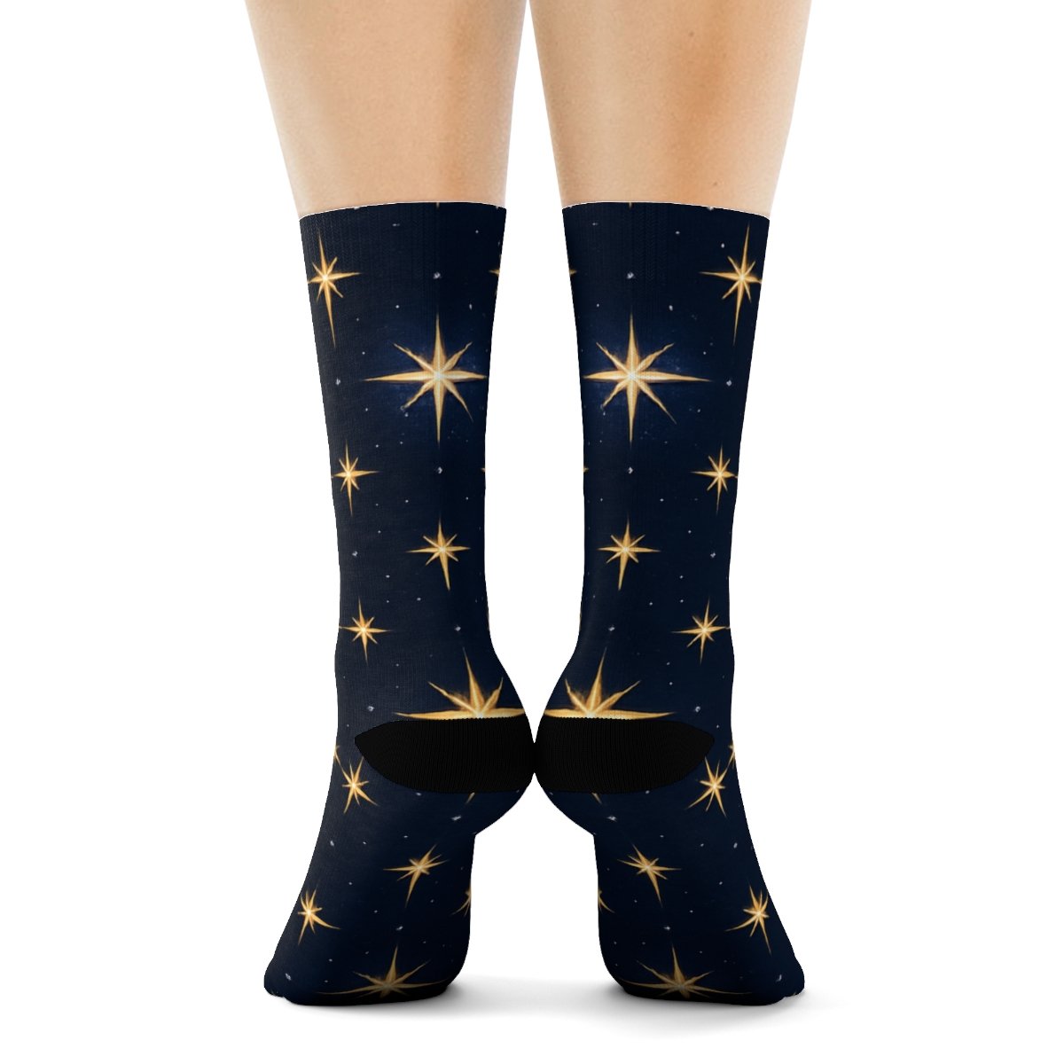 Guiding Radiance Star Of Bethlehem Nocturnal Band Pattern premium sports crew socks