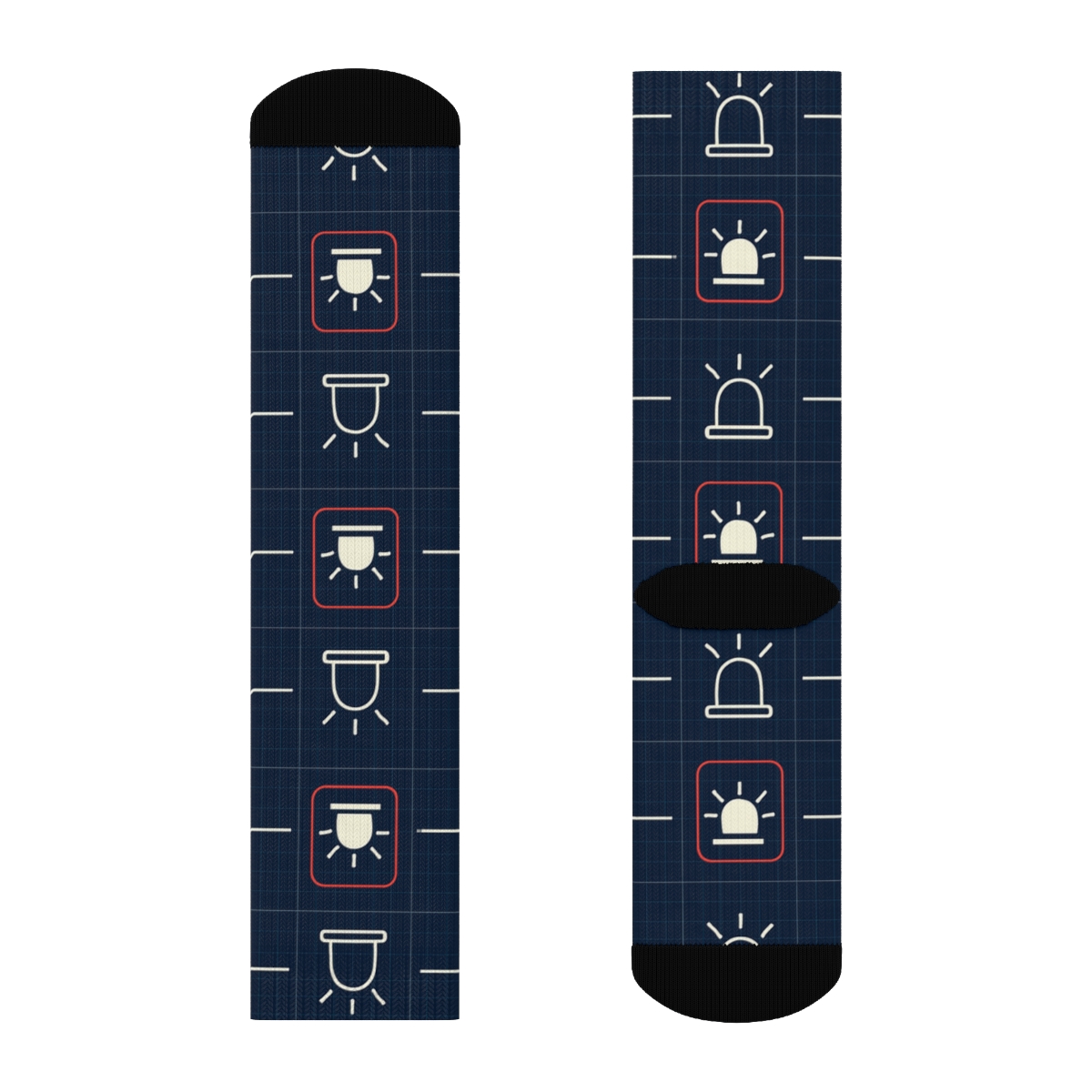 Chevron Bands With Paramedic Siren Tiles soft everyday crew socks