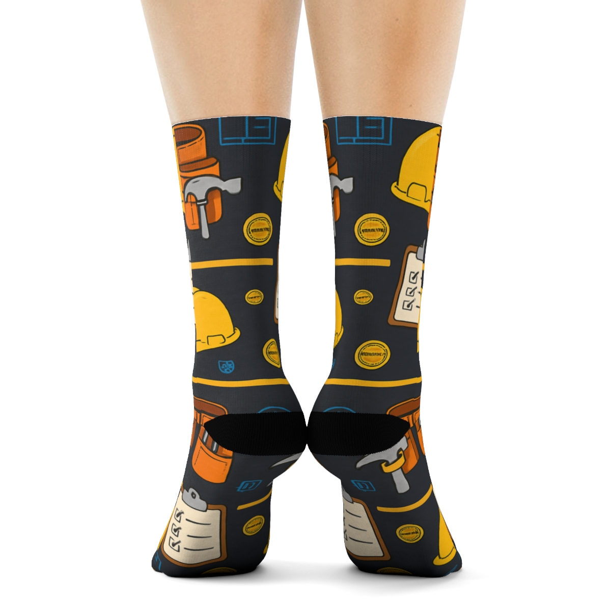 Tool Bandana Pattern For Building Inspector designer printed crew socks