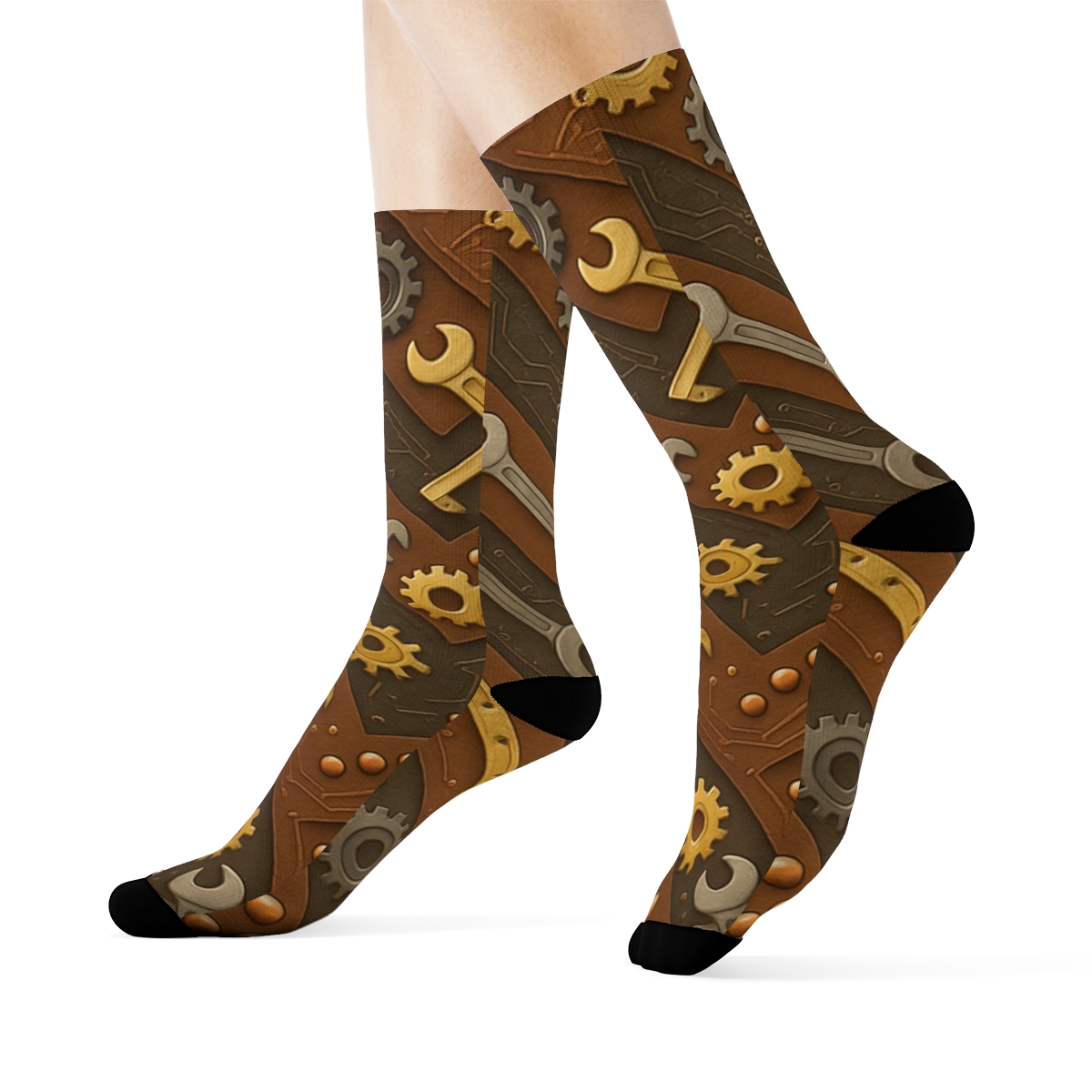 Mechanical Engineer Gear And Tool Chevron custom crew socks