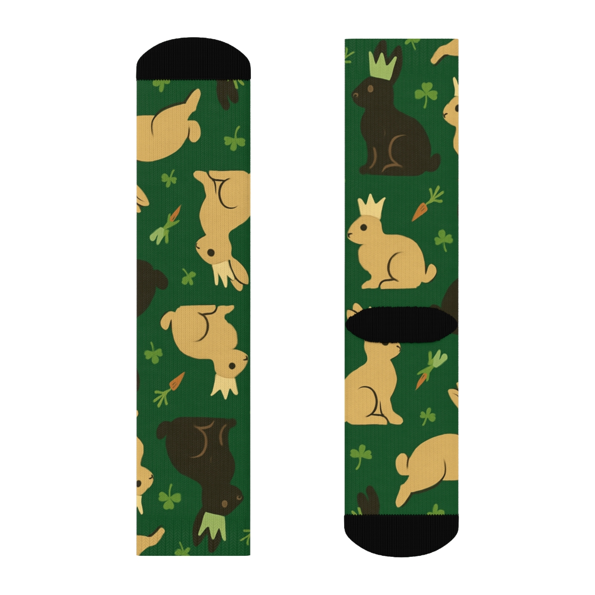 Meadow Crown Parade With Rabbit Silhouettes comfortable cotton crew socks