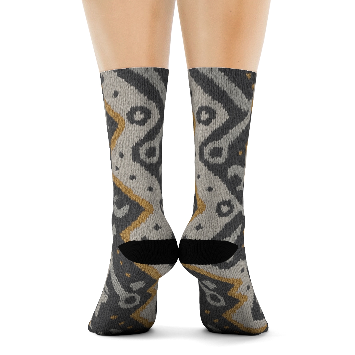 Knitted Illusion Mechanic Tool Chevron comfortable cotton crew socks