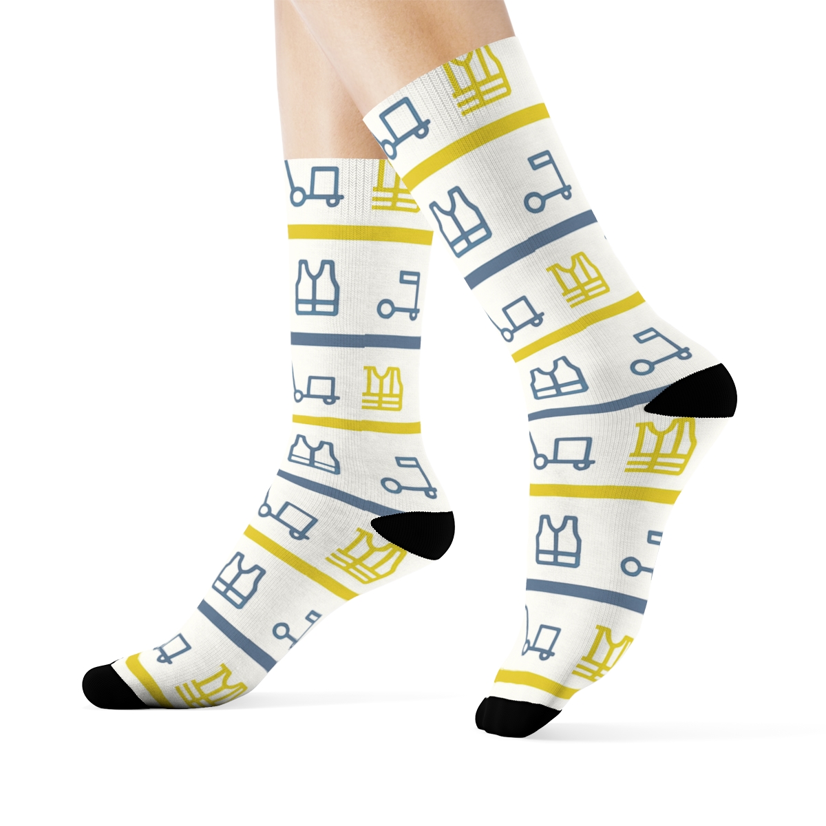 Pallet Jack Constellation Stripes Warehouse Worker stylish athletic crew socks
