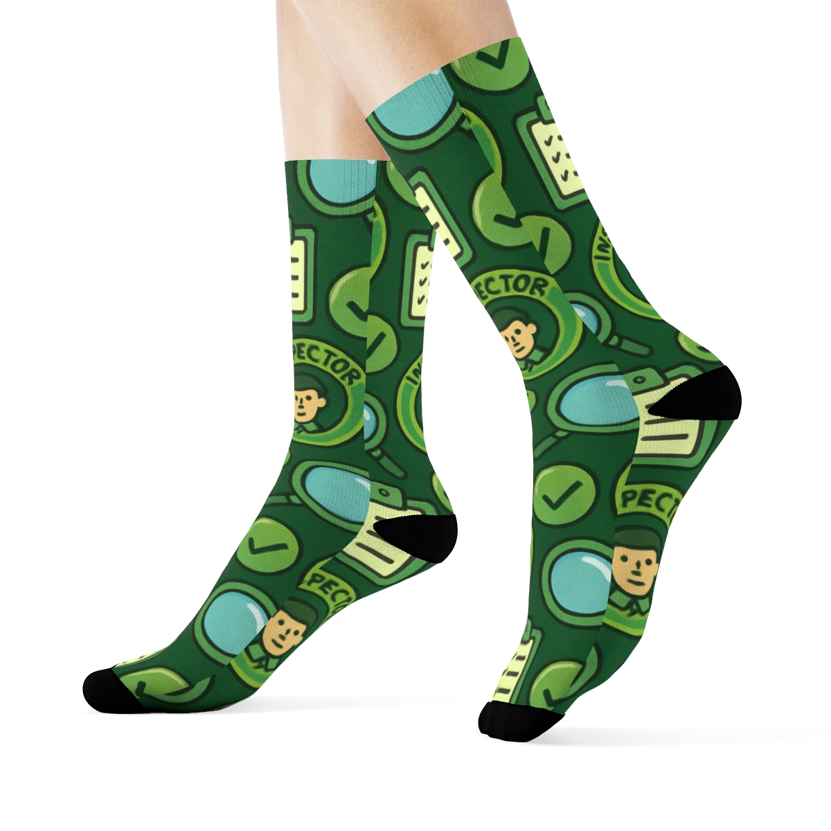 Environmental Inspector Badge Mosaic Pattern premium sports crew socks