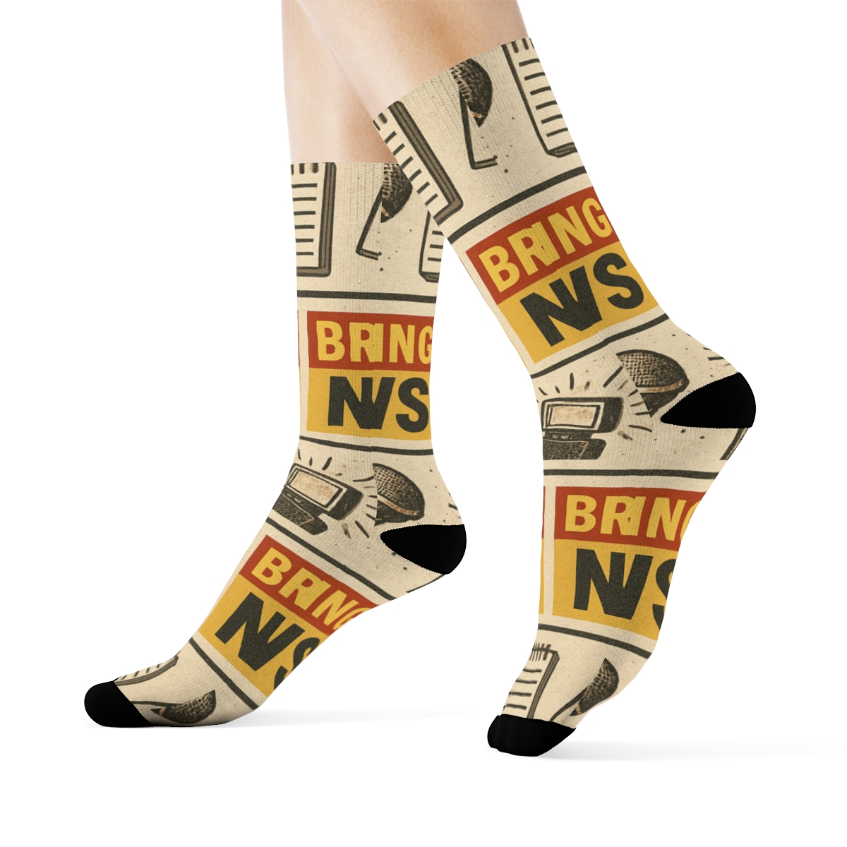 Newsroom Band Tapestry For Reporter Life trendy patterned crew socks