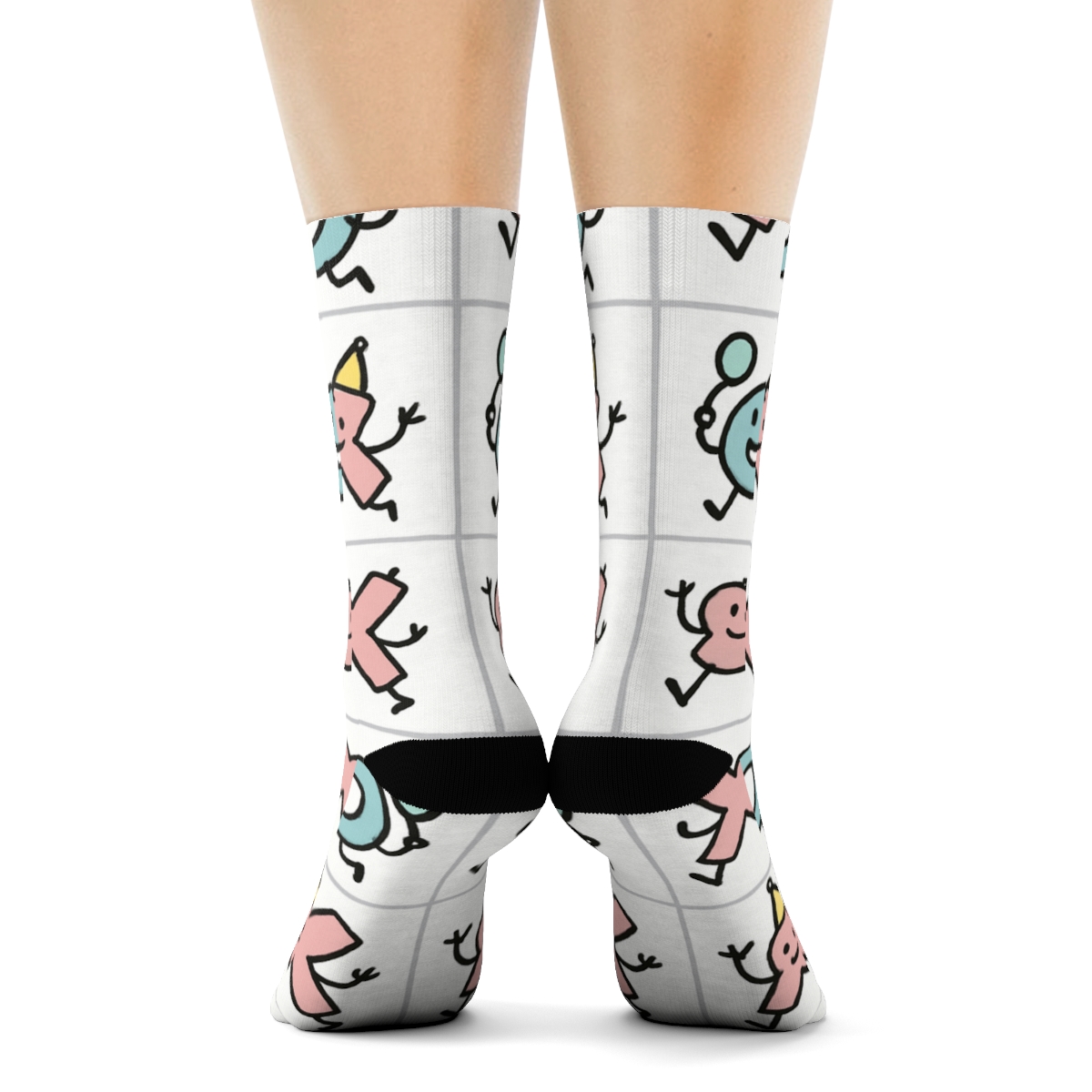 Pastel Game Board Parade With Valentines Xo Icons trendy patterned crew socks
