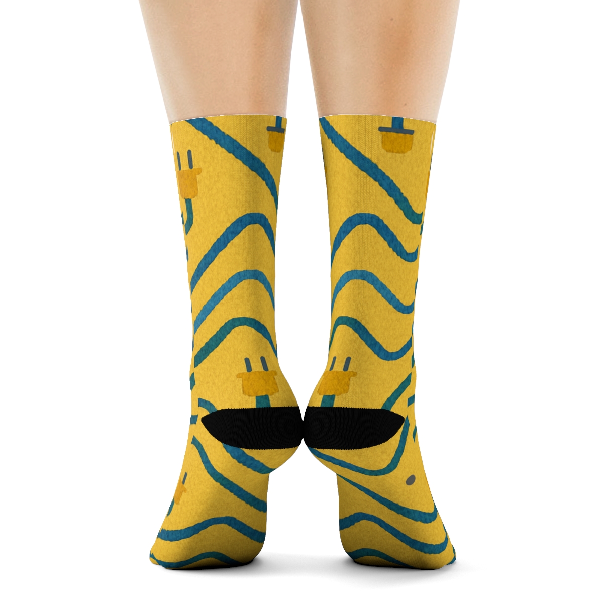 Electrician Wirewave Chevron Knit Pattern unique graphic crew socks