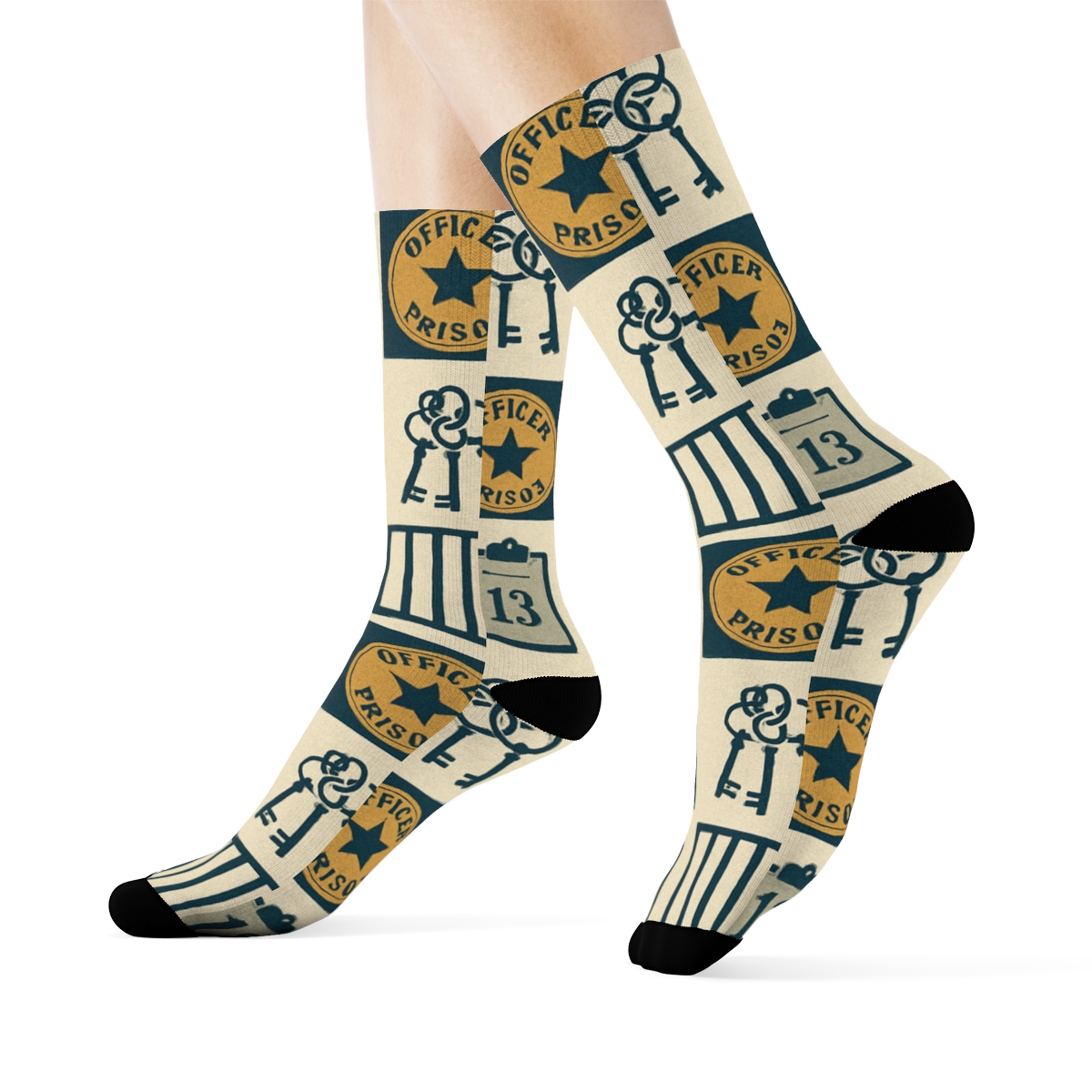 Vintage Cell Block Wallpaper For Prison Officer Study premium sports crew socks
