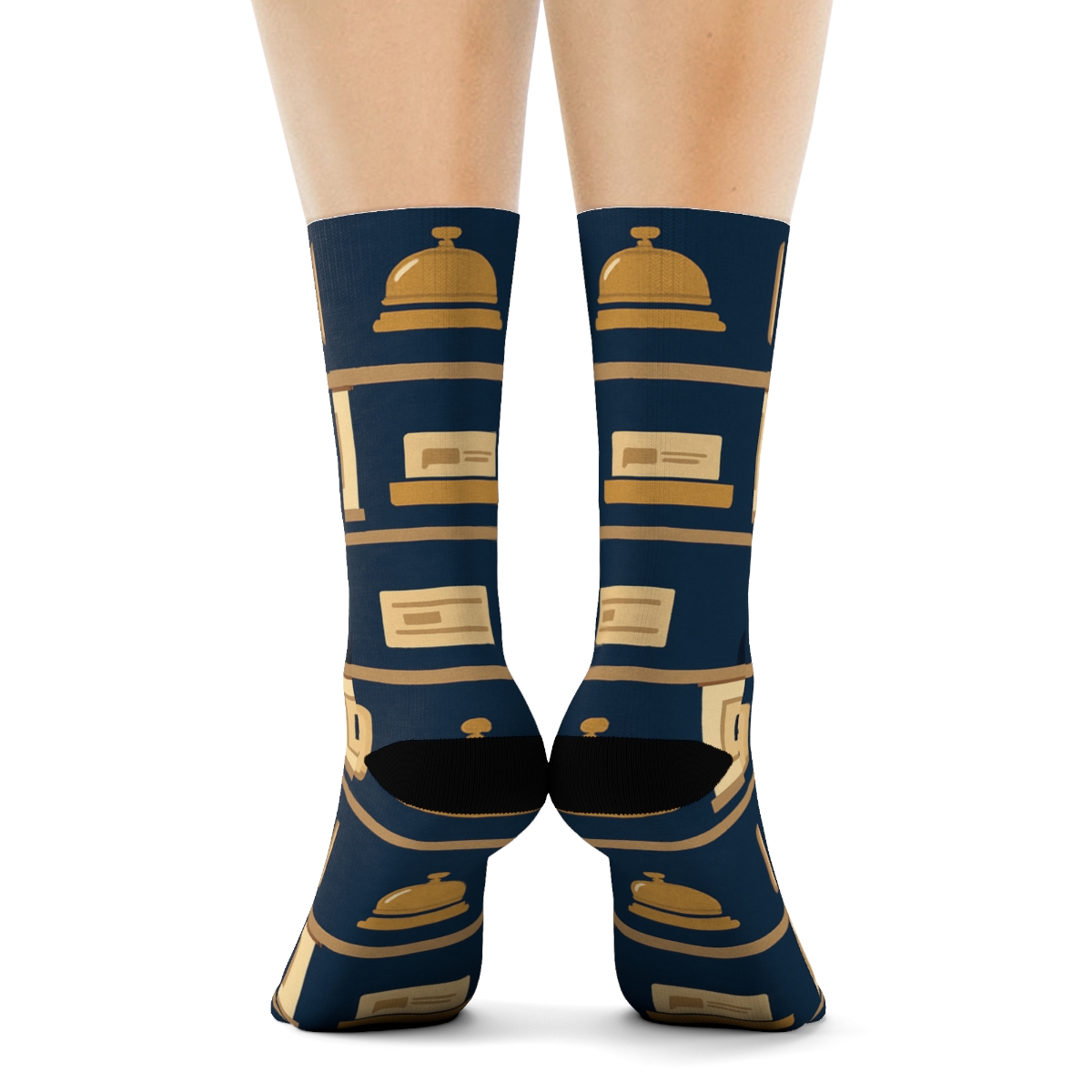 Hotel Receptionist Lobby Stripe Symphony unique graphic crew socksHotel Receptionist Lobby Stripe Symphony Crew Socks - Image 4