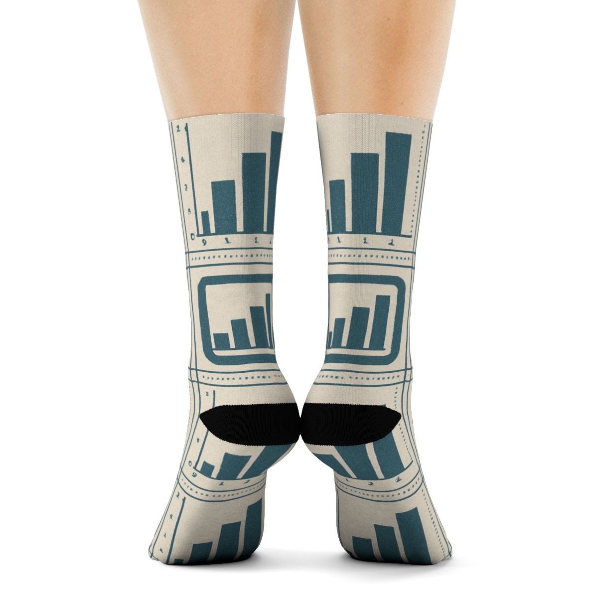 Vintage Data Poster Look With Data Analyst Lattice unique graphic crew socks
