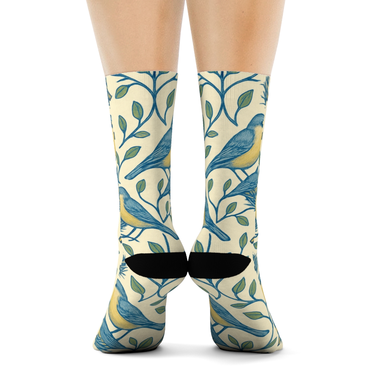 Birdhouses With Nest Lattice Pattern soft everyday crew socksBirdhouses with Nest Lattice Pattern Crew Socks - Image 4