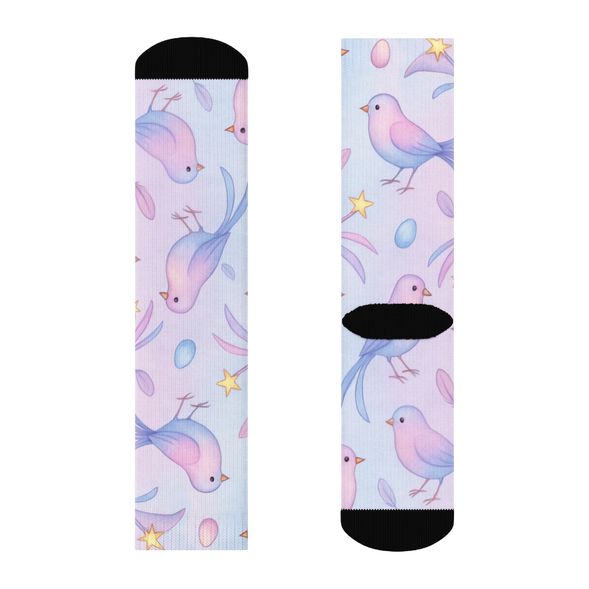 Fantasy Sky Flock Scatter On Pastel Gradient comfortable cotton crew socks