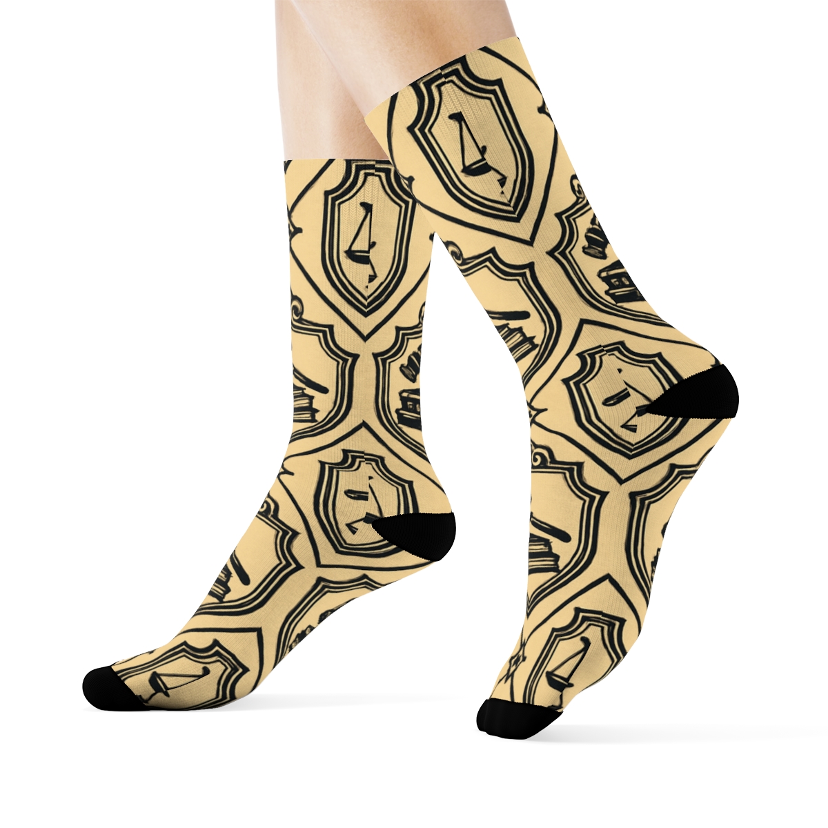 Judge Courtroom Crest Lattice comfortable cotton crew socks