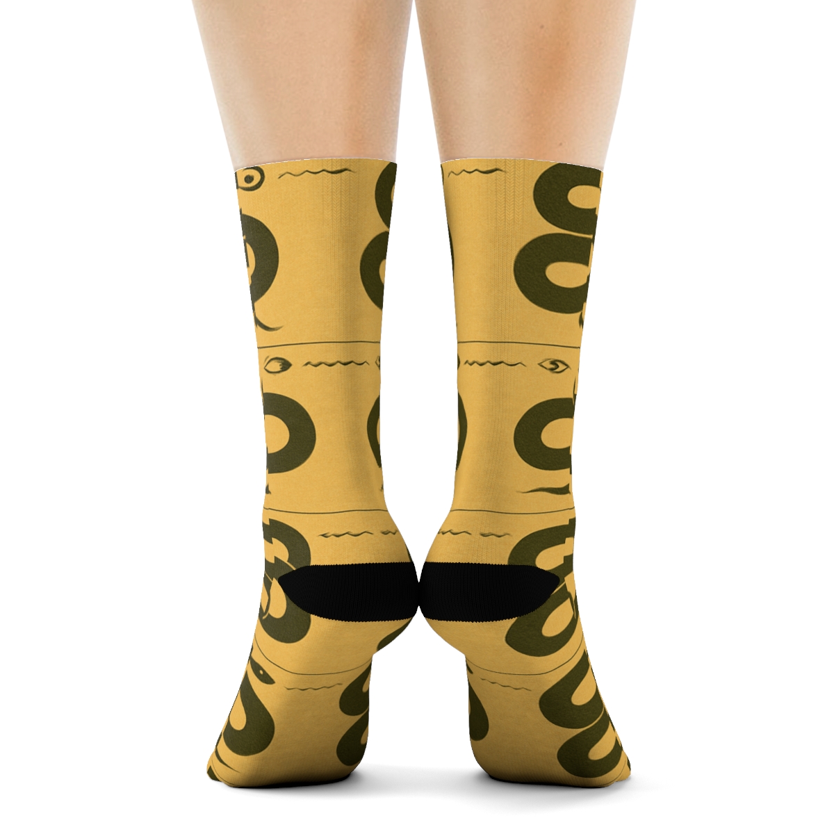 Sunlit Coils With Snake Silhouettes Bands unique graphic crew socks