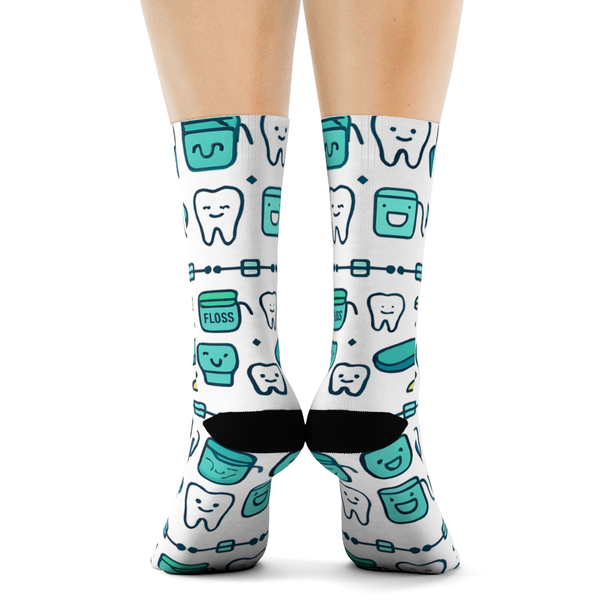 Dental Chair Parade With Dentist Border Bands stylish athletic crew socks