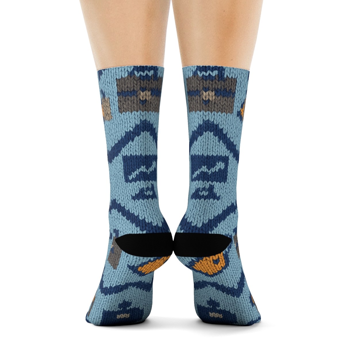Salesperson Knit-Pattern Booth Parade custom crew socks
