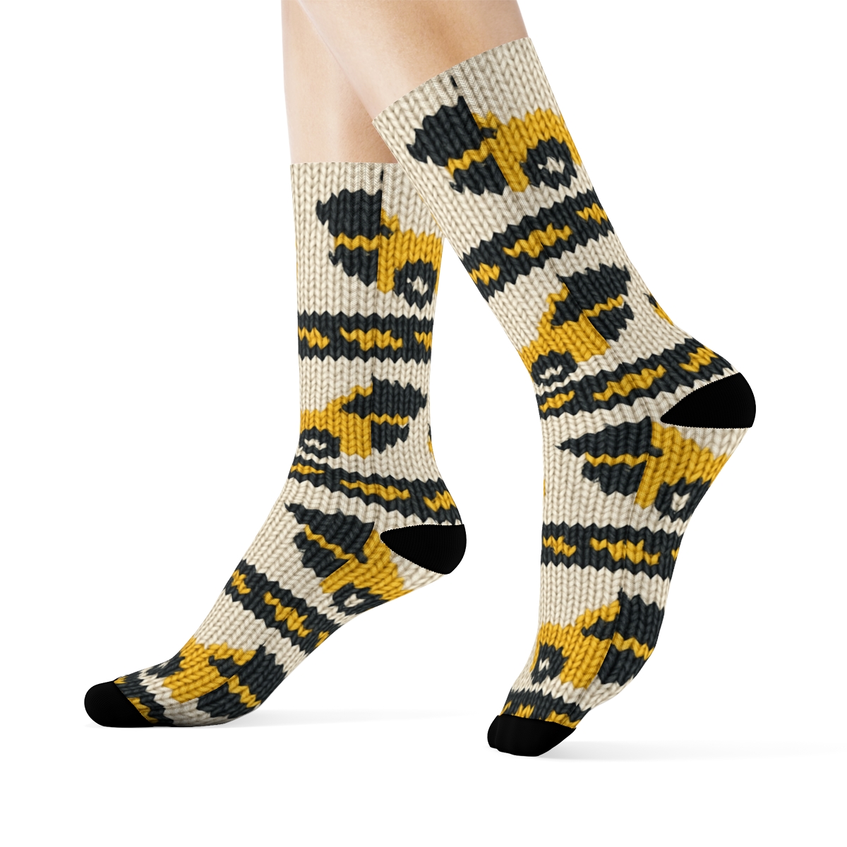Taxi Driver Knit Illusion Boulevard Bands soft everyday crew socks