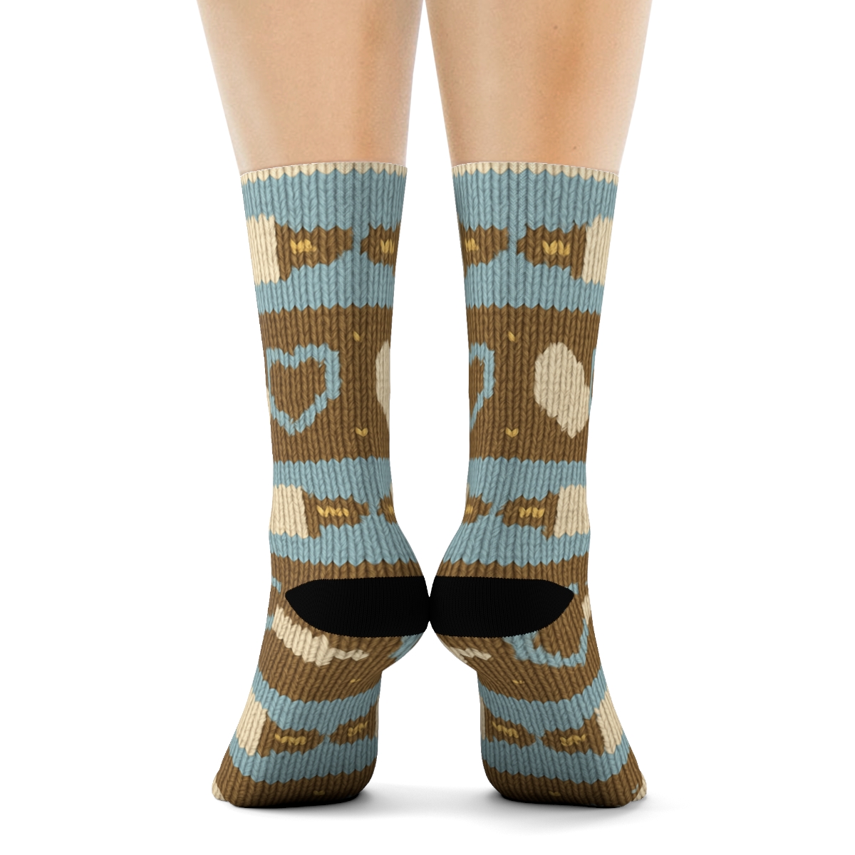 Rolling Pins With Baker Checkered Bands In Cocoa Brown custom crew socks