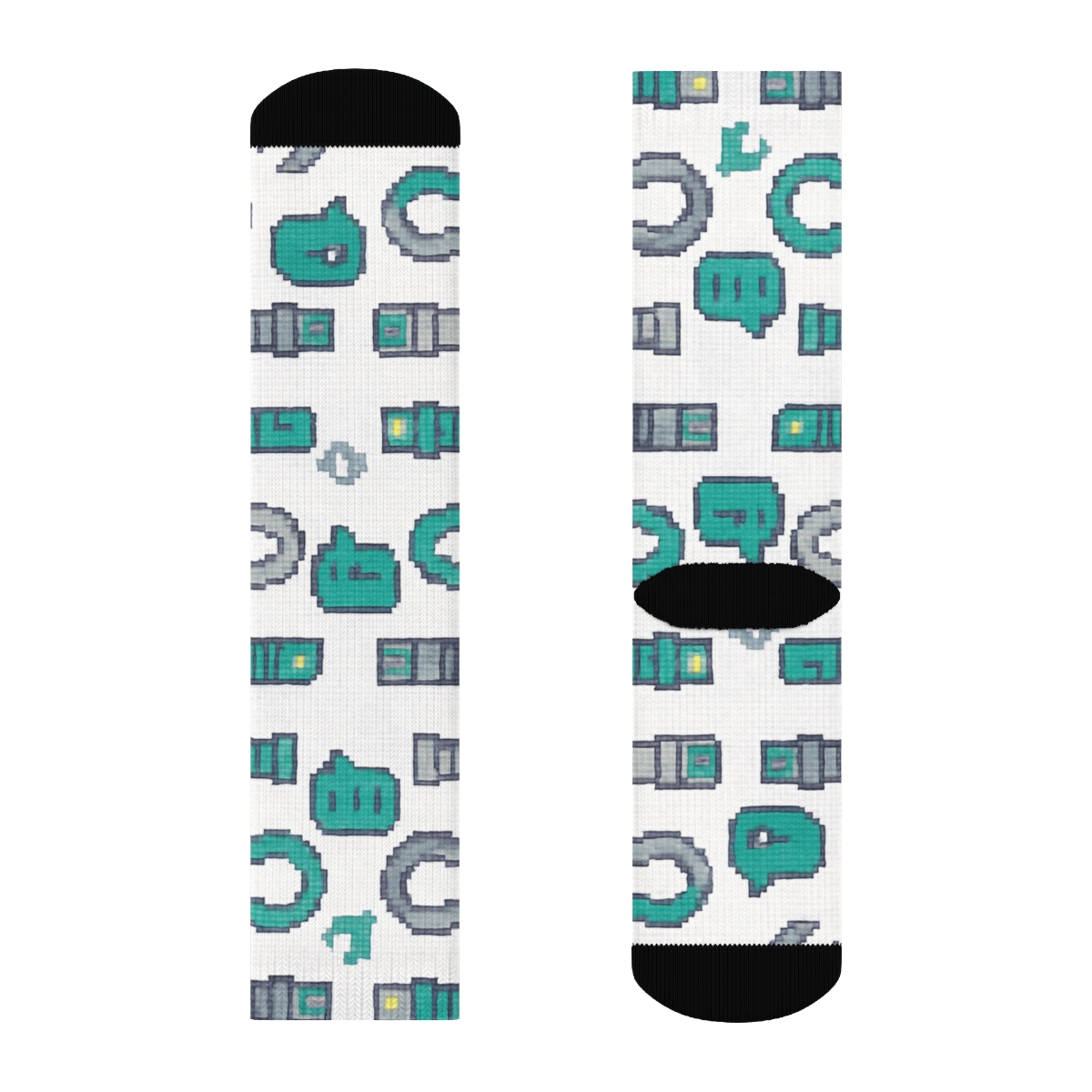 Pixel Art Ribbon Pattern With It Support Specialist custom crew socks