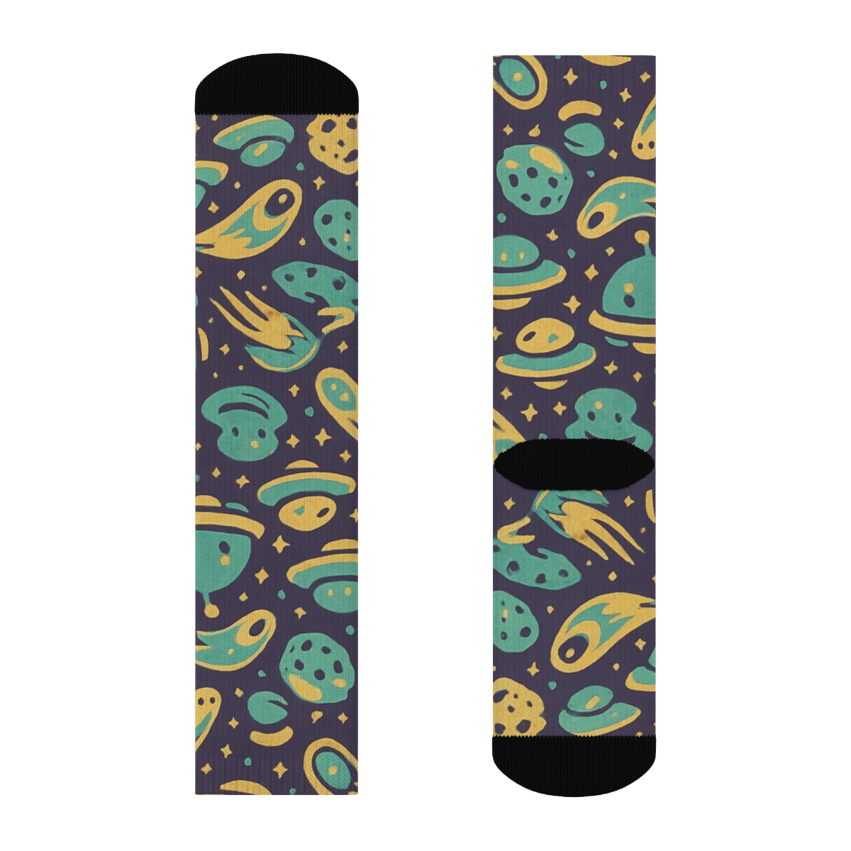 Playful Astro Mosaic trendy patterned crew socks