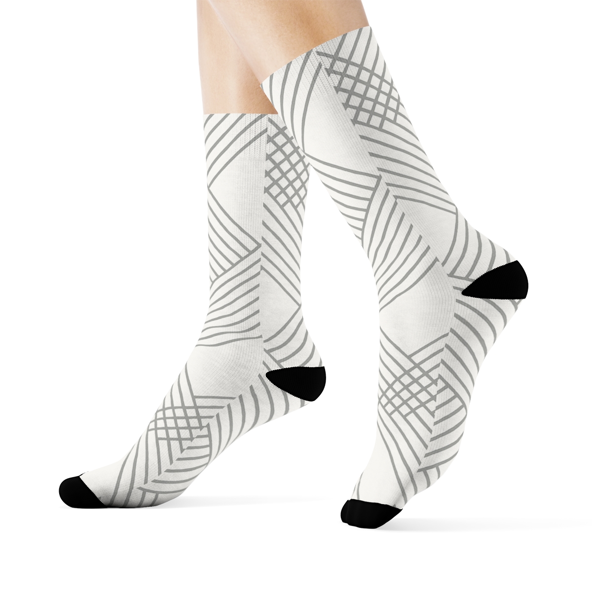 Calm Moire Stripe Drift custom crew socks