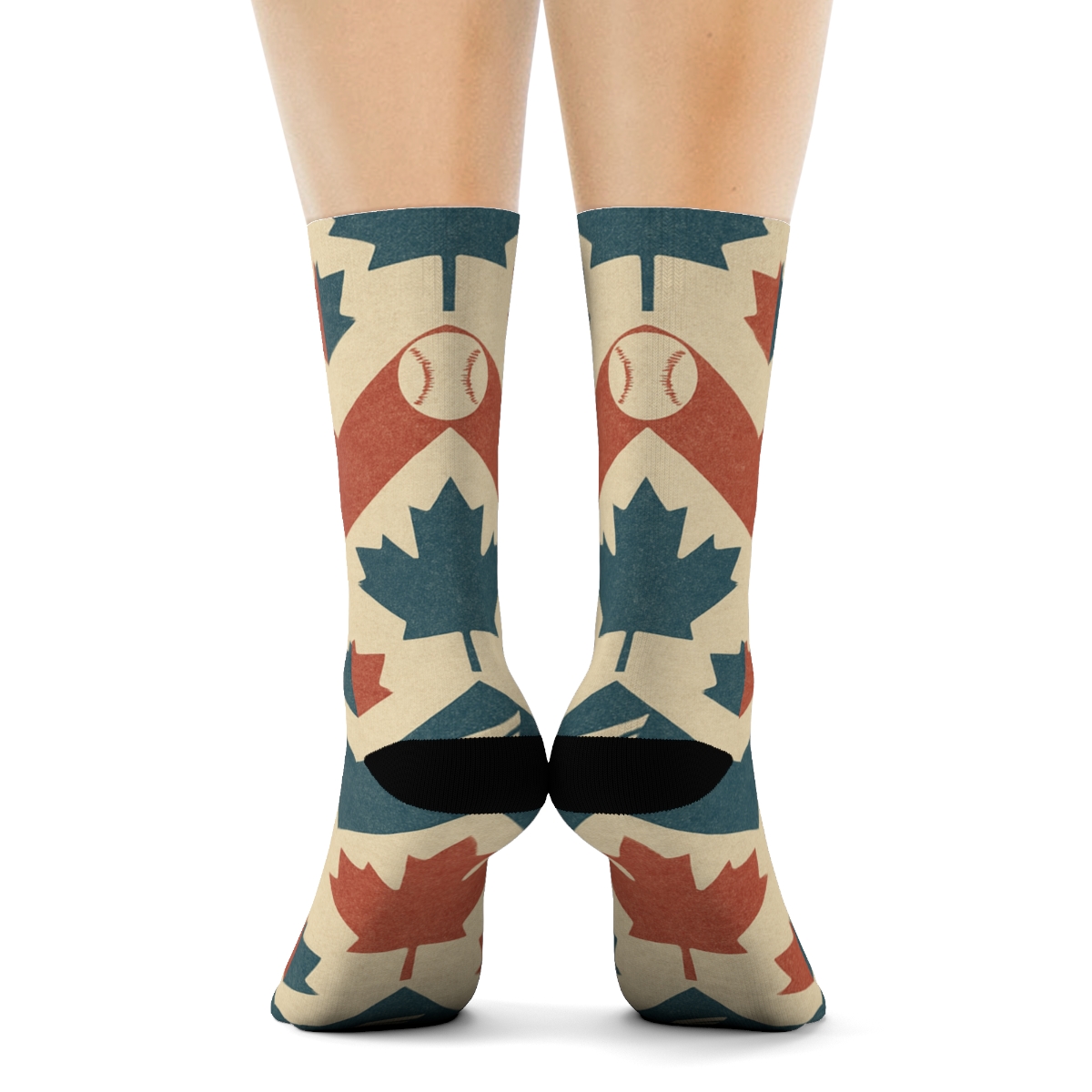 Maple Leaf Chevron With Blue Jays custom crew socks