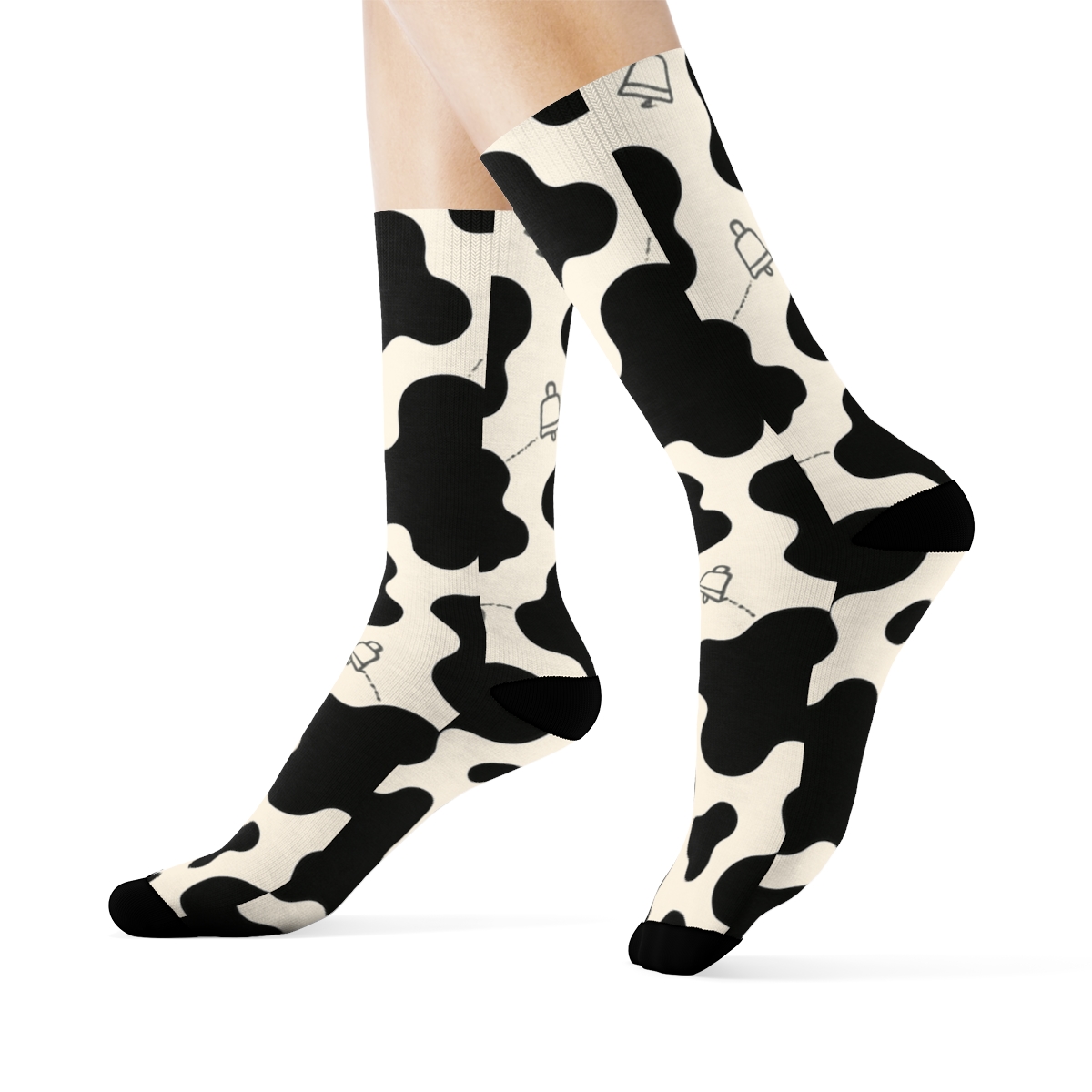 Playful Pastoral Cowbell Constellation Scatter comfortable cotton crew socks