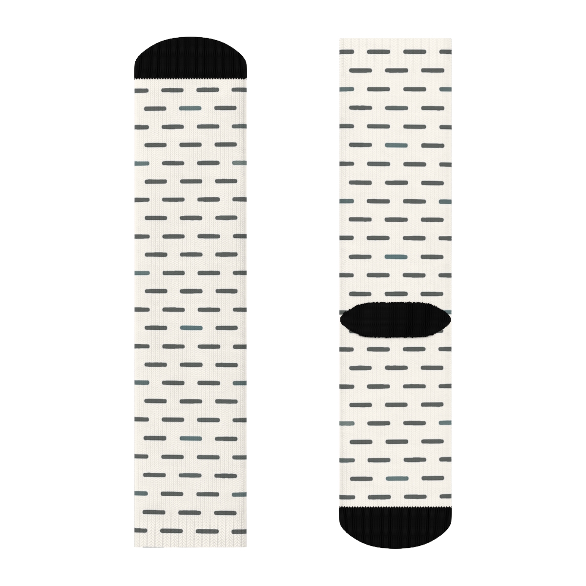 Offset Dash Lattice designer printed crew socks
