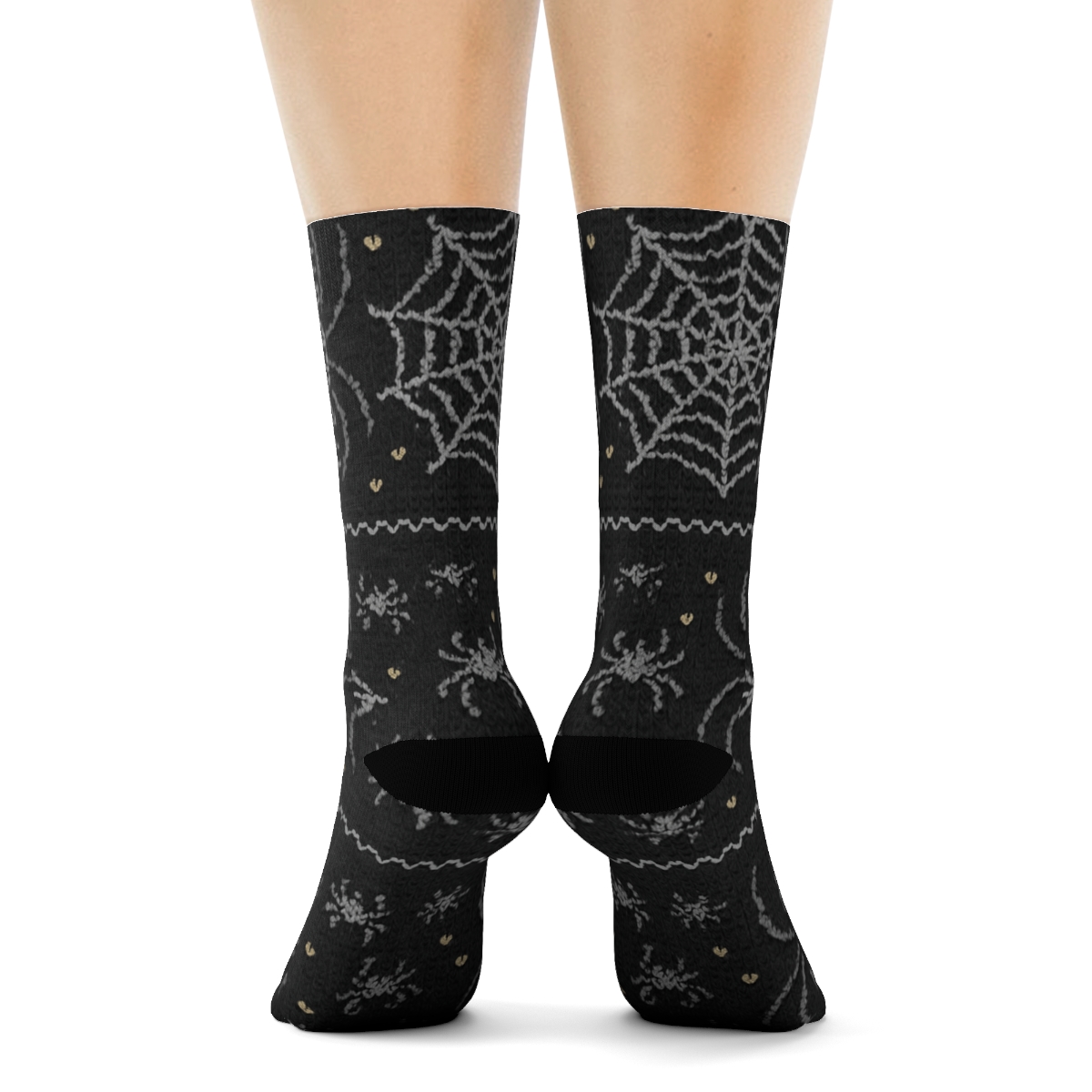 Knitted Weblands Spider Pattern unique graphic crew socks