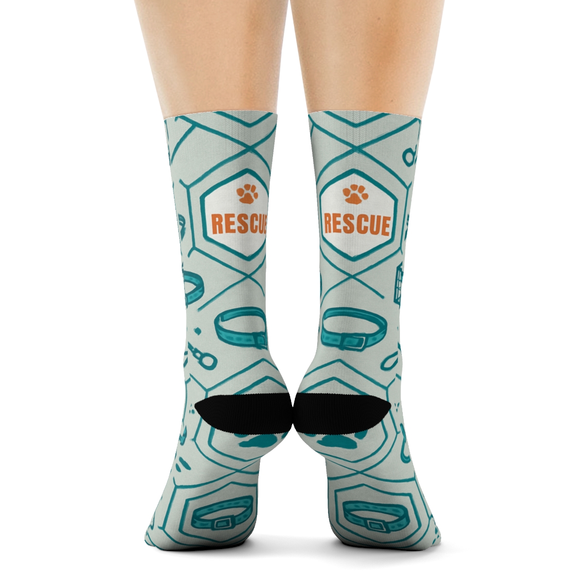 Rescue Badge Lattice With Animal Control Officer Icons custom crew socks