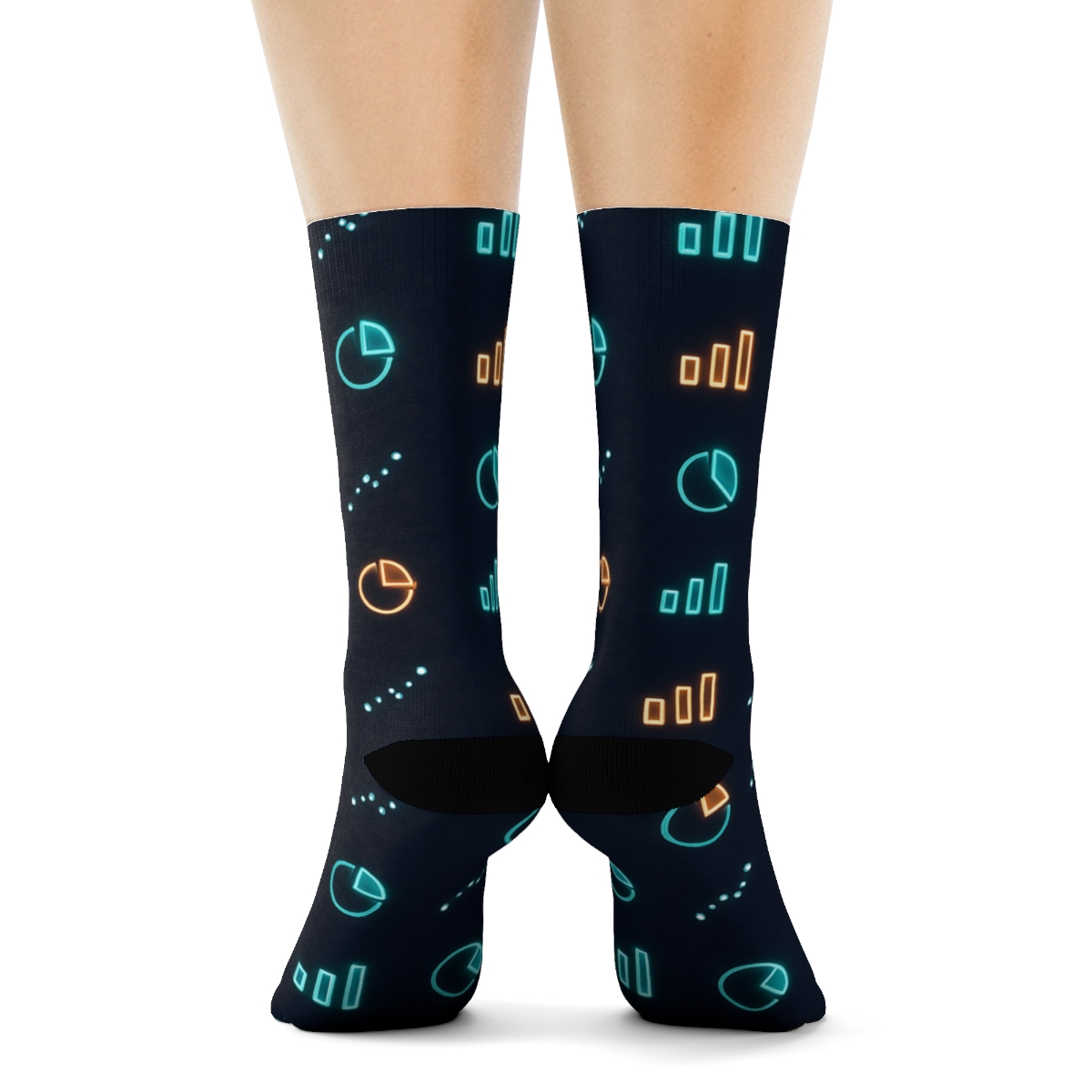 Data Analyst Chart Constellation Grid trendy patterned crew socks