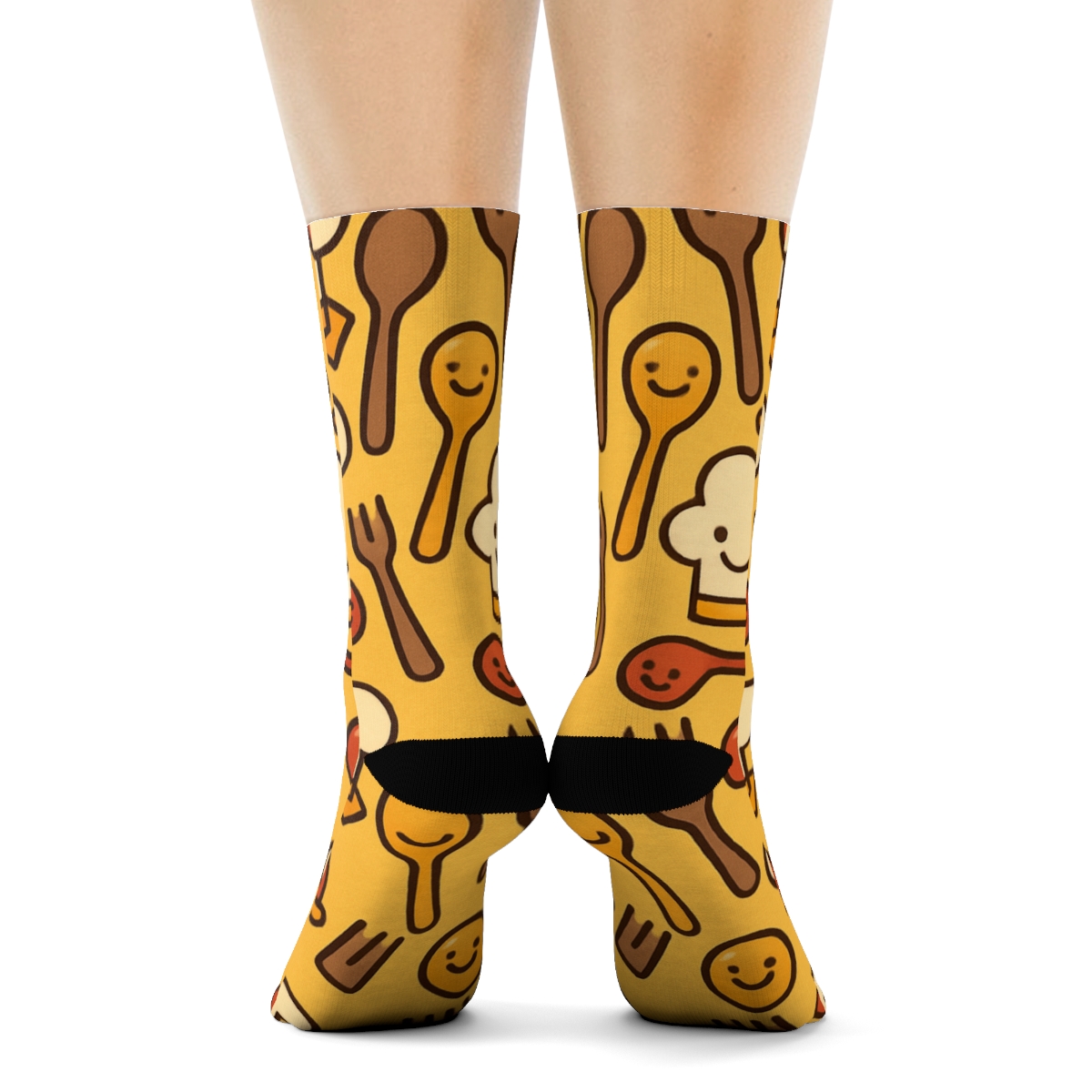 Restaurant Manager Checkered Cutlery Parade designer printed crew socks