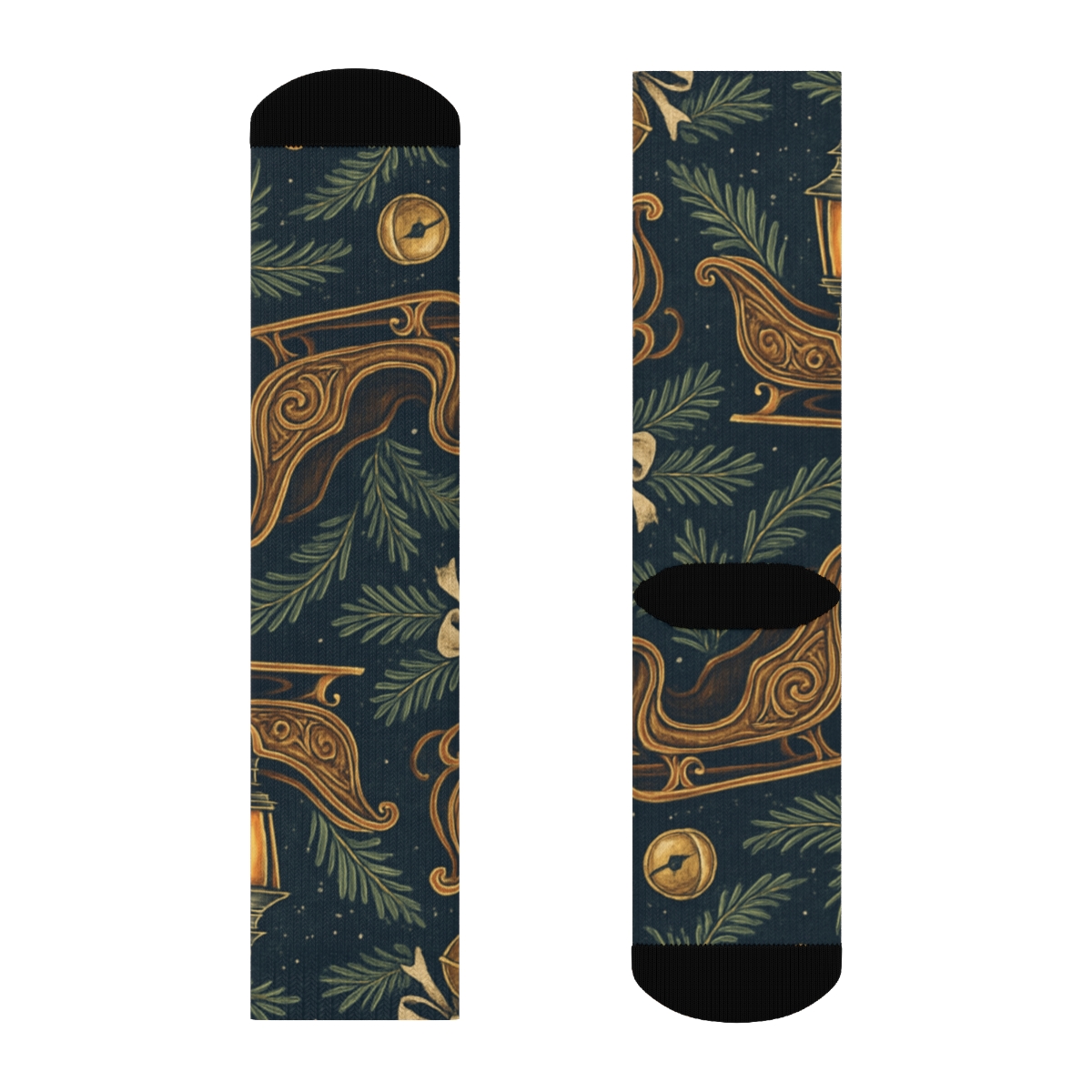 Lantern Lit Sleigh Tessellation In Candlelight Amber soft everyday crew socks