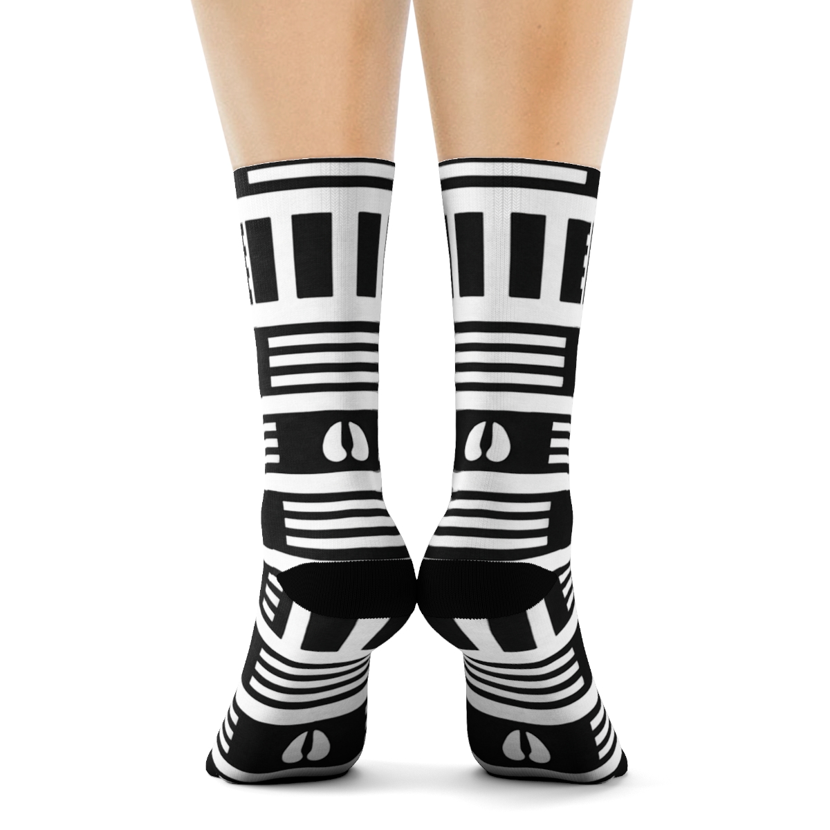 Zebra Crossing Bands On White personalized crew socks
