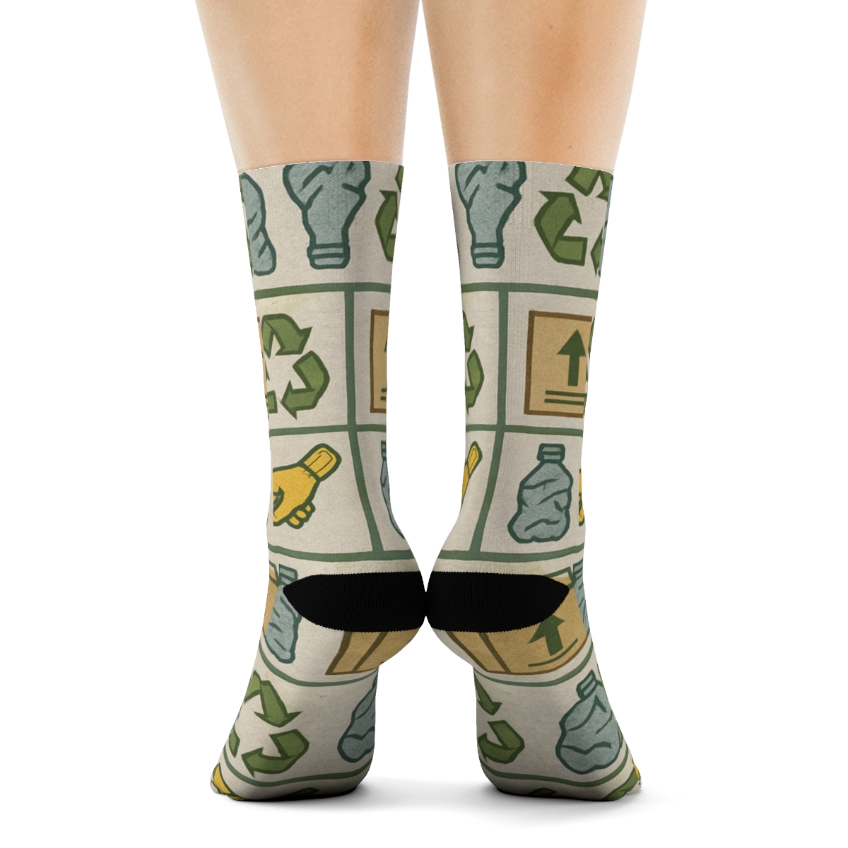 Industrial Collage Grid With Recycling Plant Worker custom crew socks