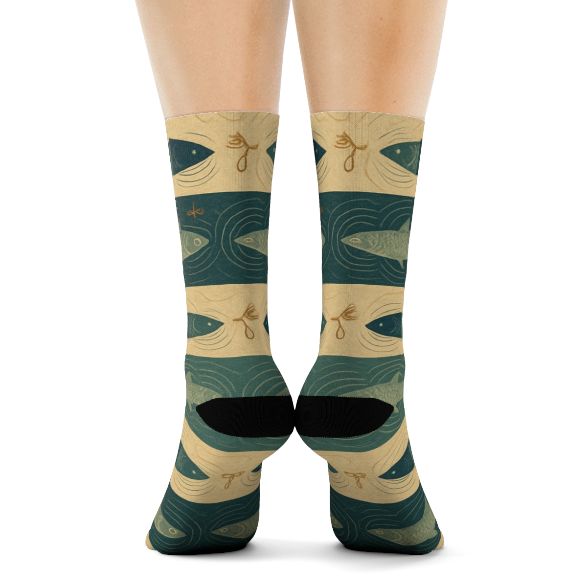 Fisher-Grade River Ripple Scale Bands soft everyday crew socks