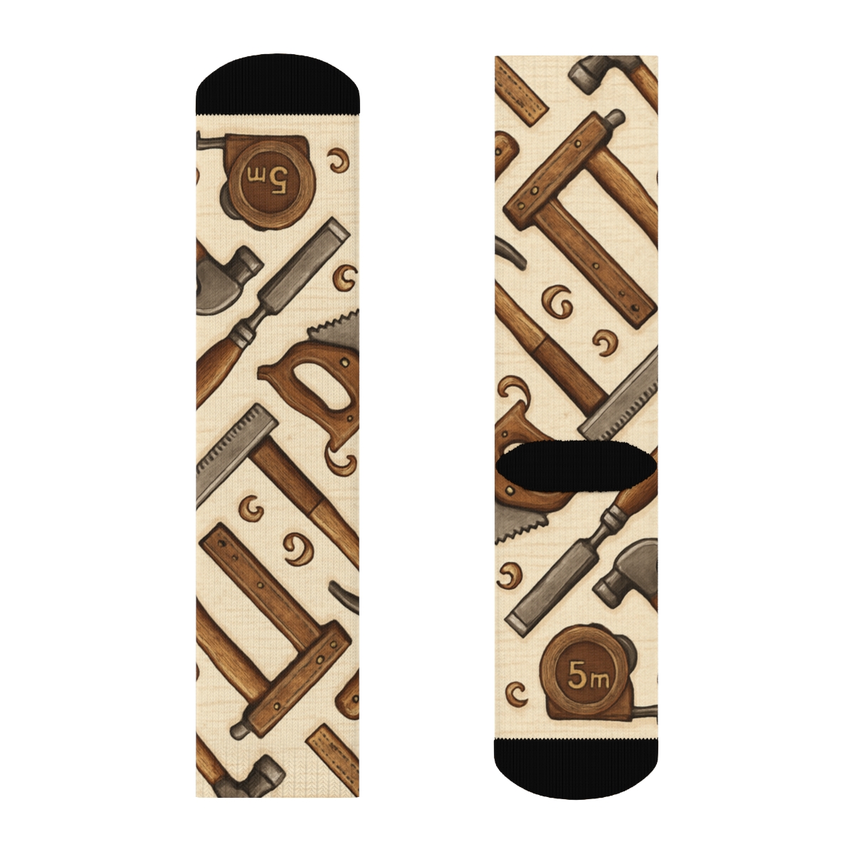 Tool Quilt In Carpenter Workshop Rhythm designer printed crew socks