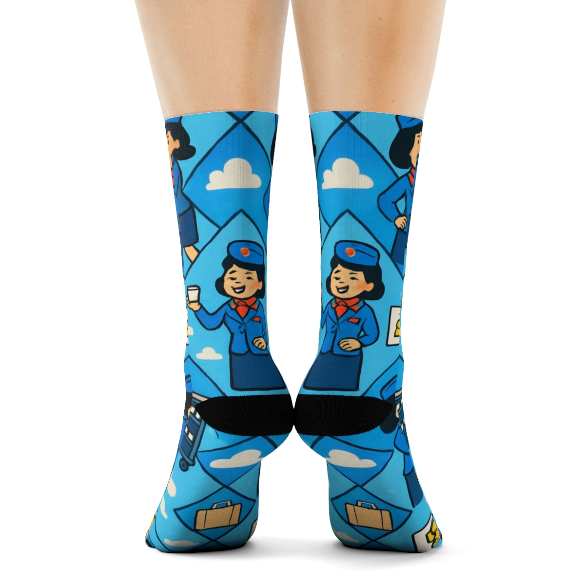 Flight Attendant Service Cart Tessellation soft everyday crew socks