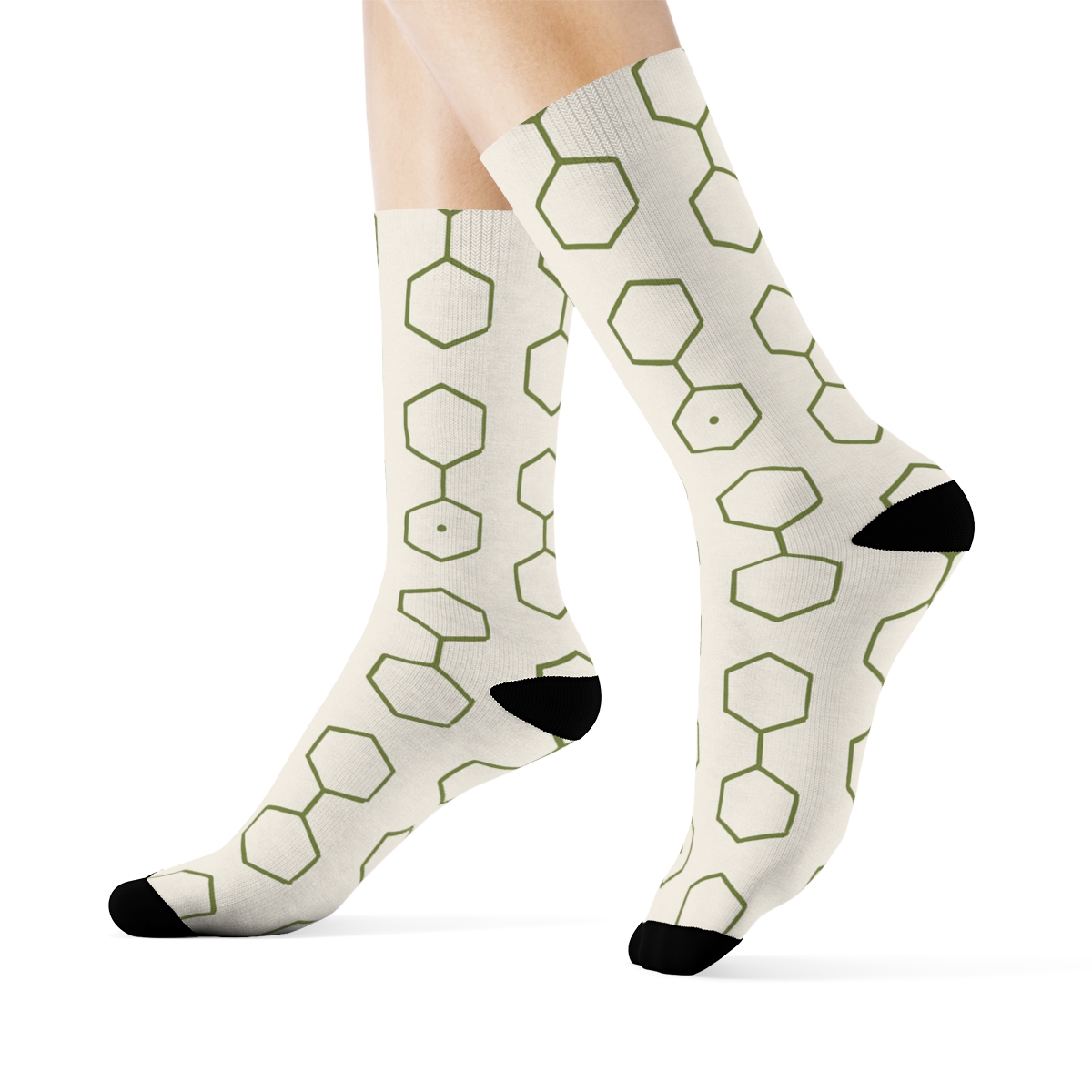 Hollow Hex Calm trendy patterned crew socks