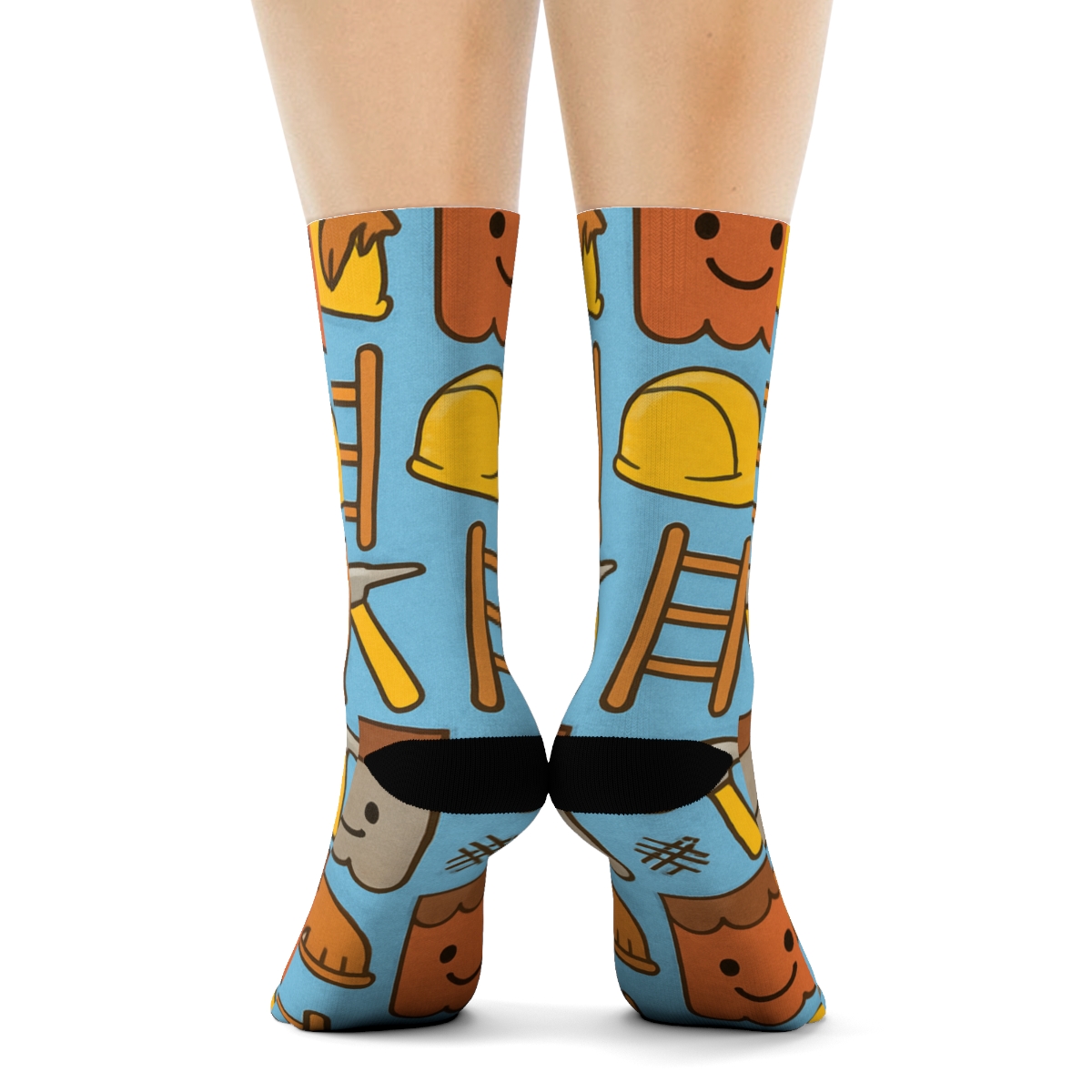 Shingle Party Roofer Pattern Grid custom crew socks