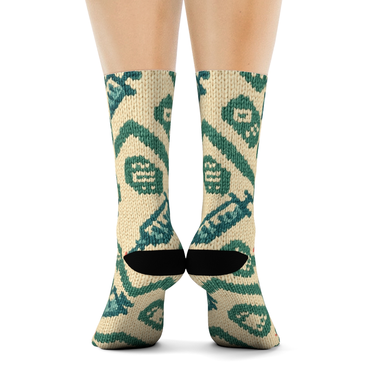 Doctor Knit Illusion Syringe Chevron stylish athletic crew socks